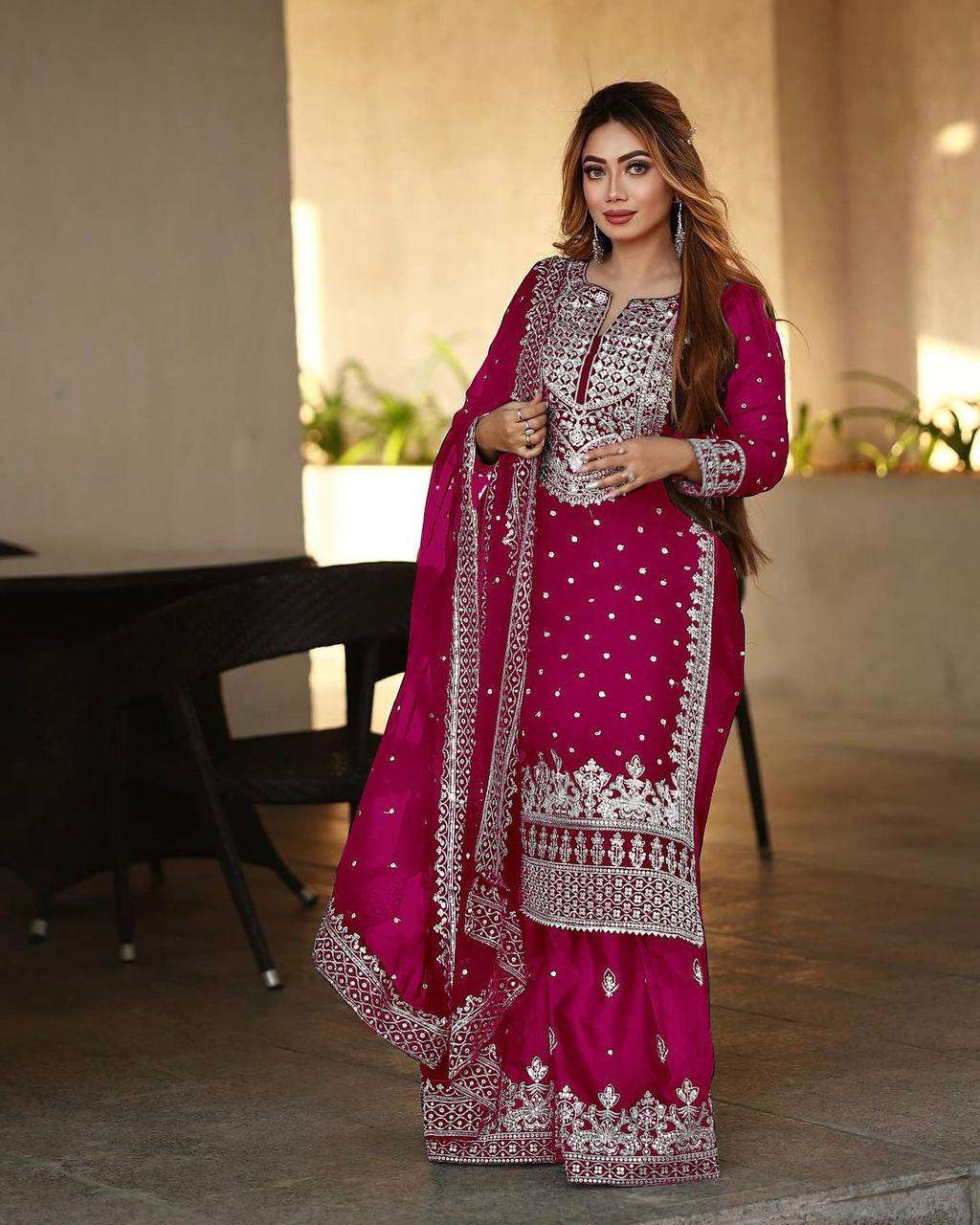SSR 449 PINK SHARARA SUIT