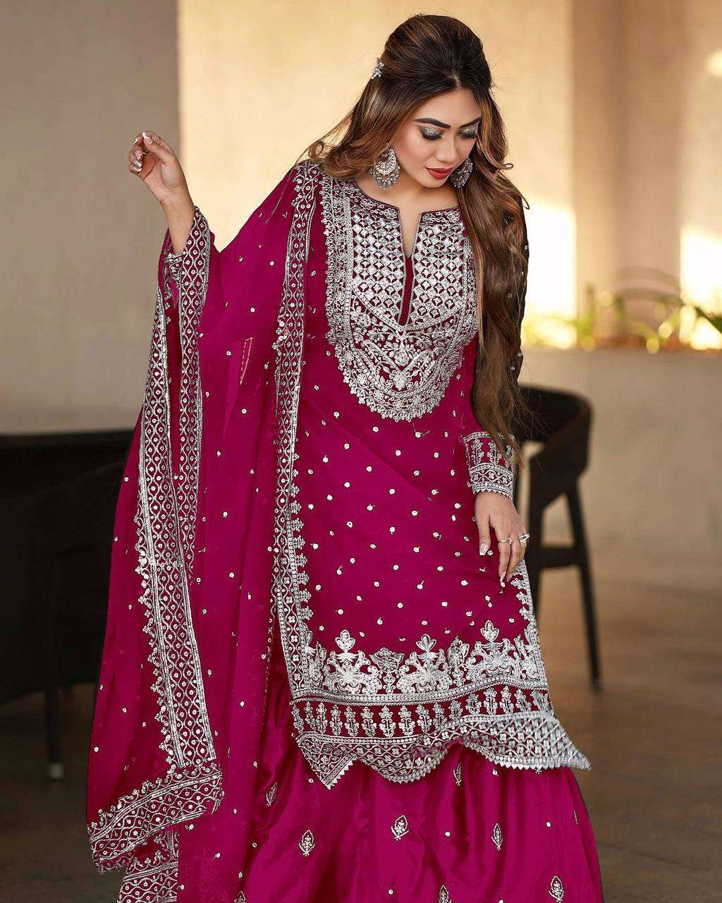 SSR 449 PINK SHARARA SUIT