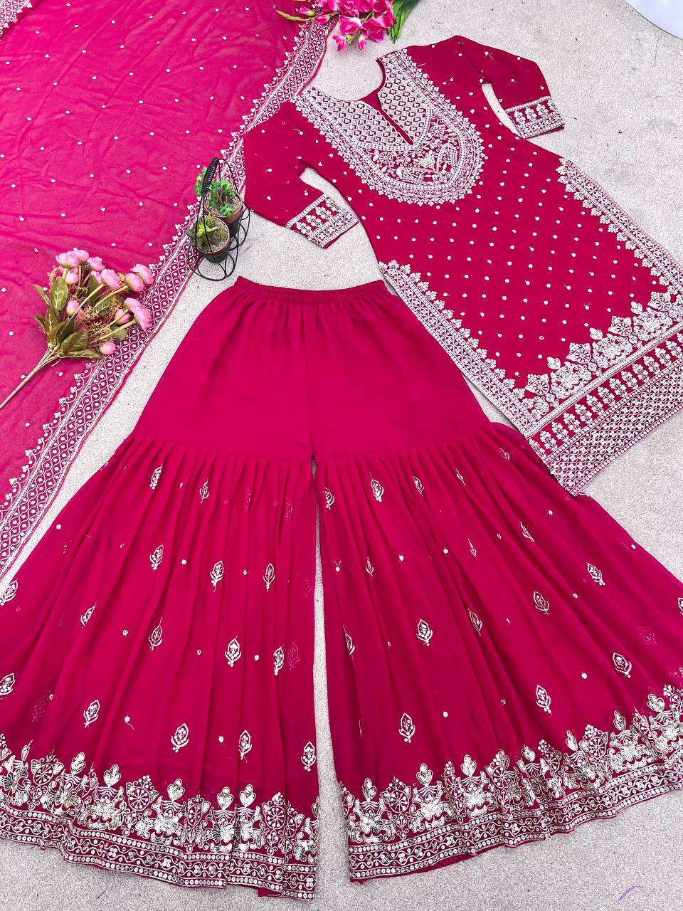 SSR 449 PINK SHARARA SUIT