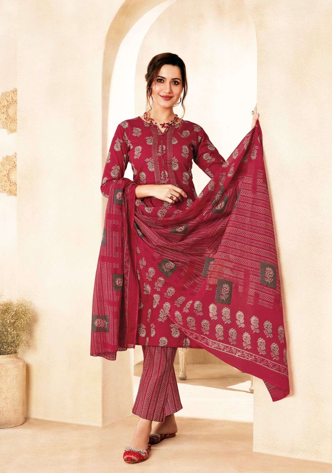 SURYAJYOTI PREYASI VOL 7 COTTON JAIPURI PRINT SUIT