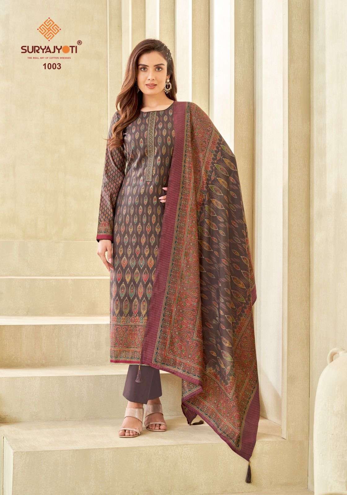 SURYAJYOTI PUSHPA VOL 1 FANCY EMBROIDERY WORK SUIT