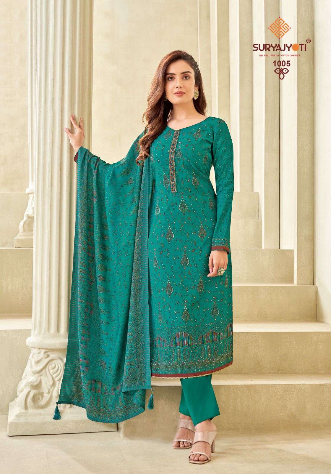 SURYAJYOTI PUSHPA VOL 1 FANCY EMBROIDERY WORK SUIT