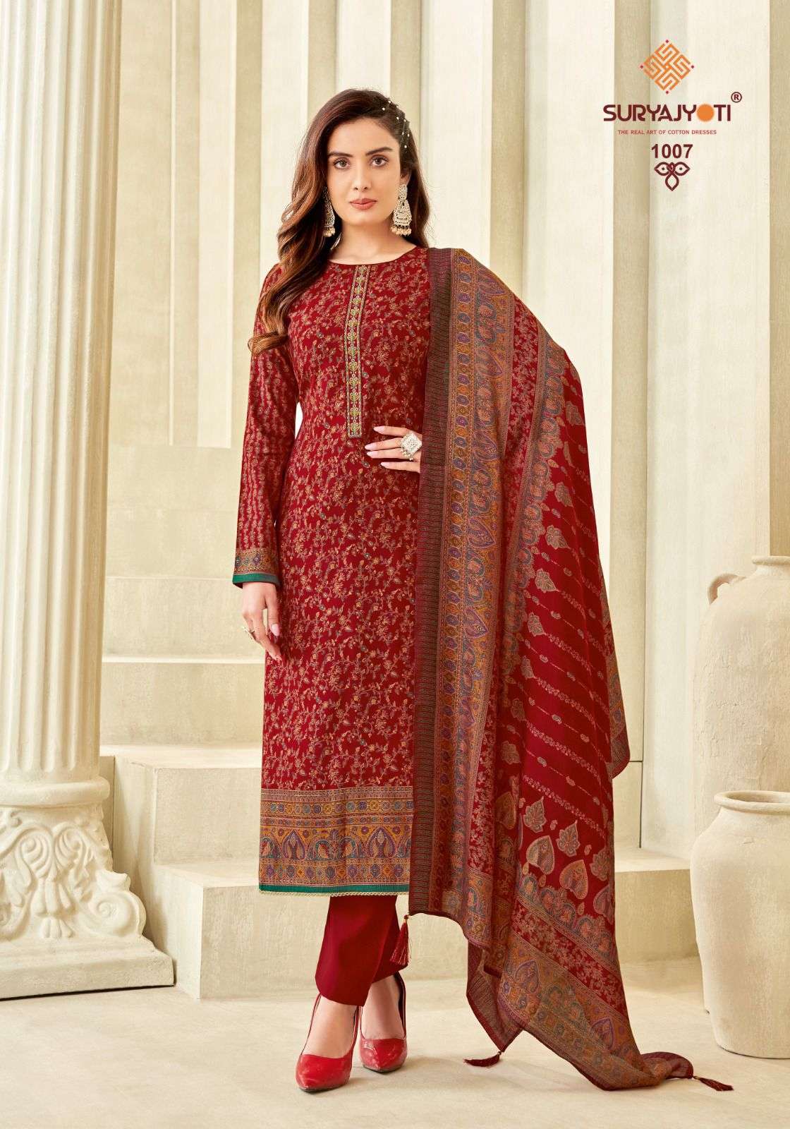 SURYAJYOTI PUSHPA VOL 1 FANCY EMBROIDERY WORK SUIT
