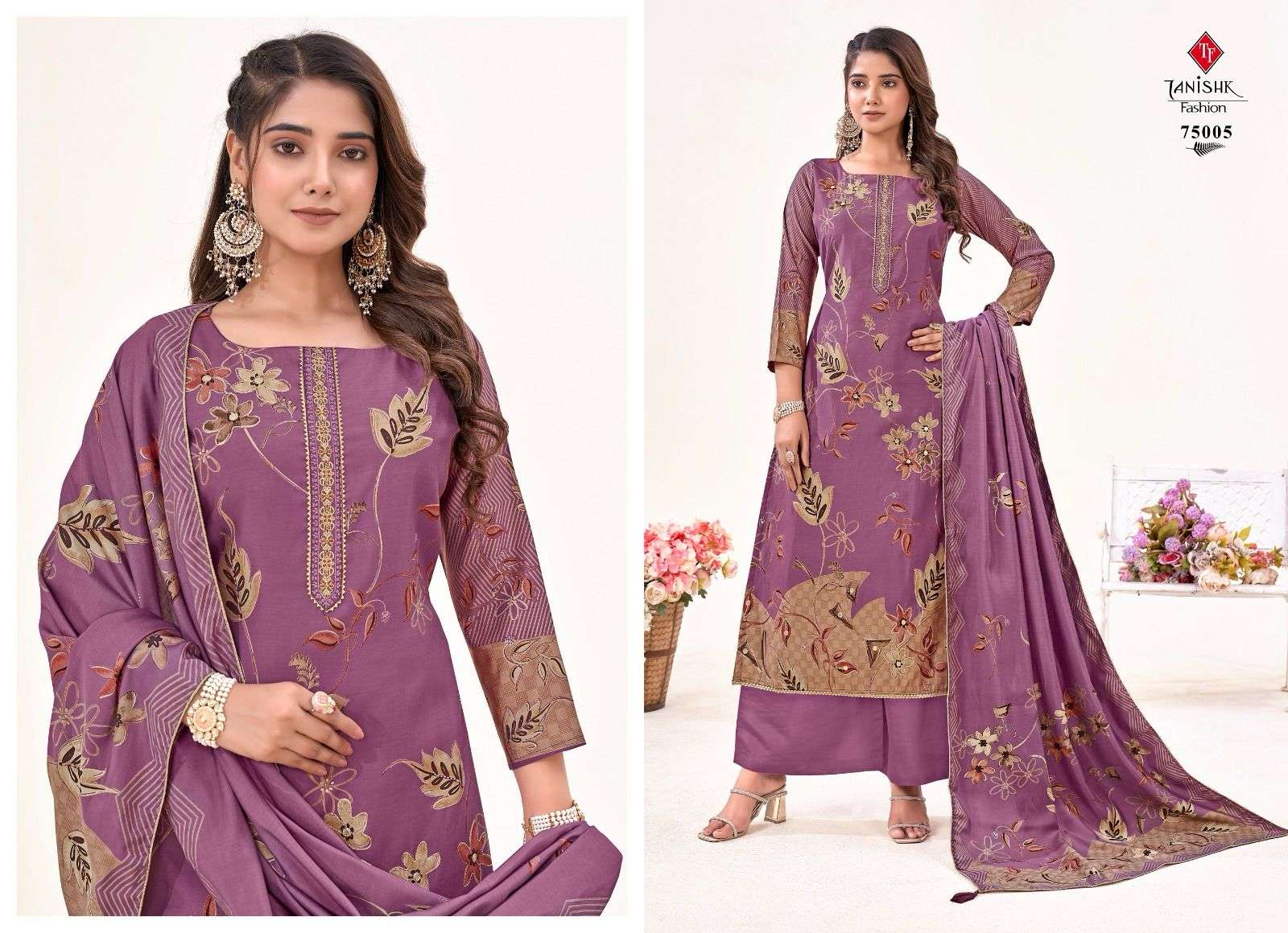 TANISHK FASHION IKRAT MUSLIN DESIGNER SUIT