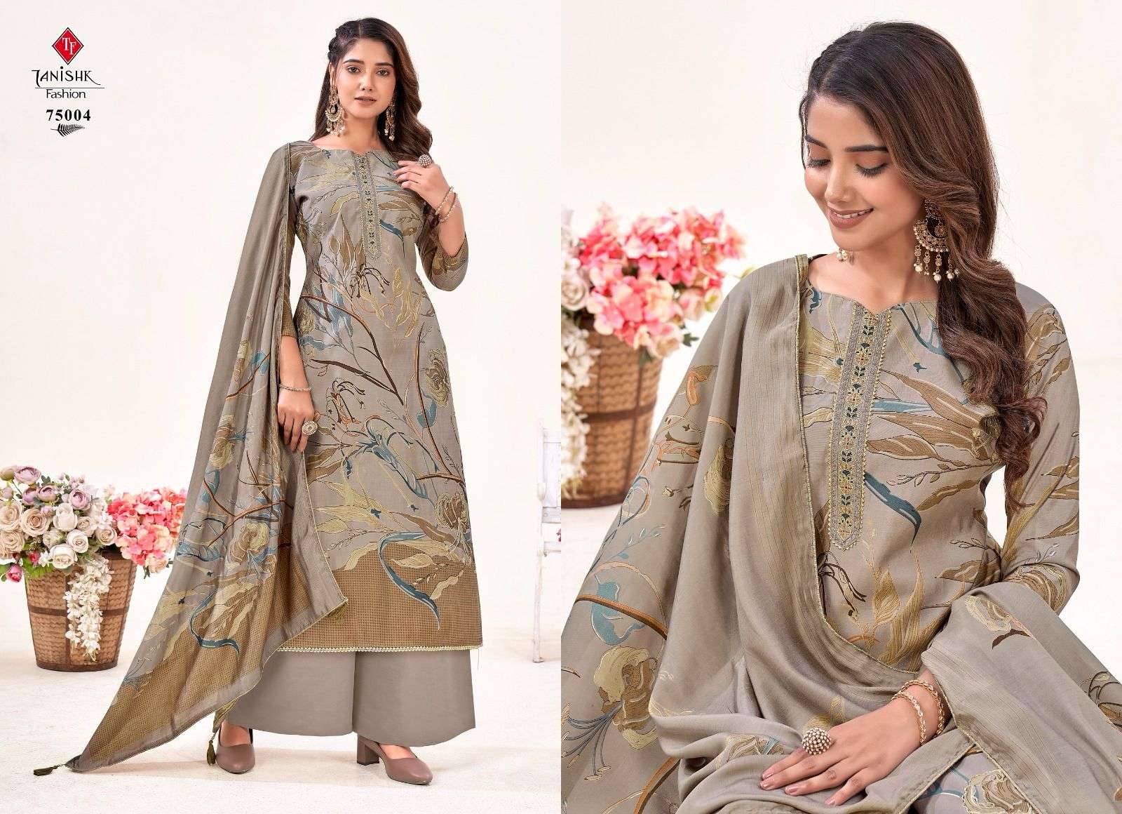 TANISHK FASHION IKRAT MUSLIN DESIGNER SUIT