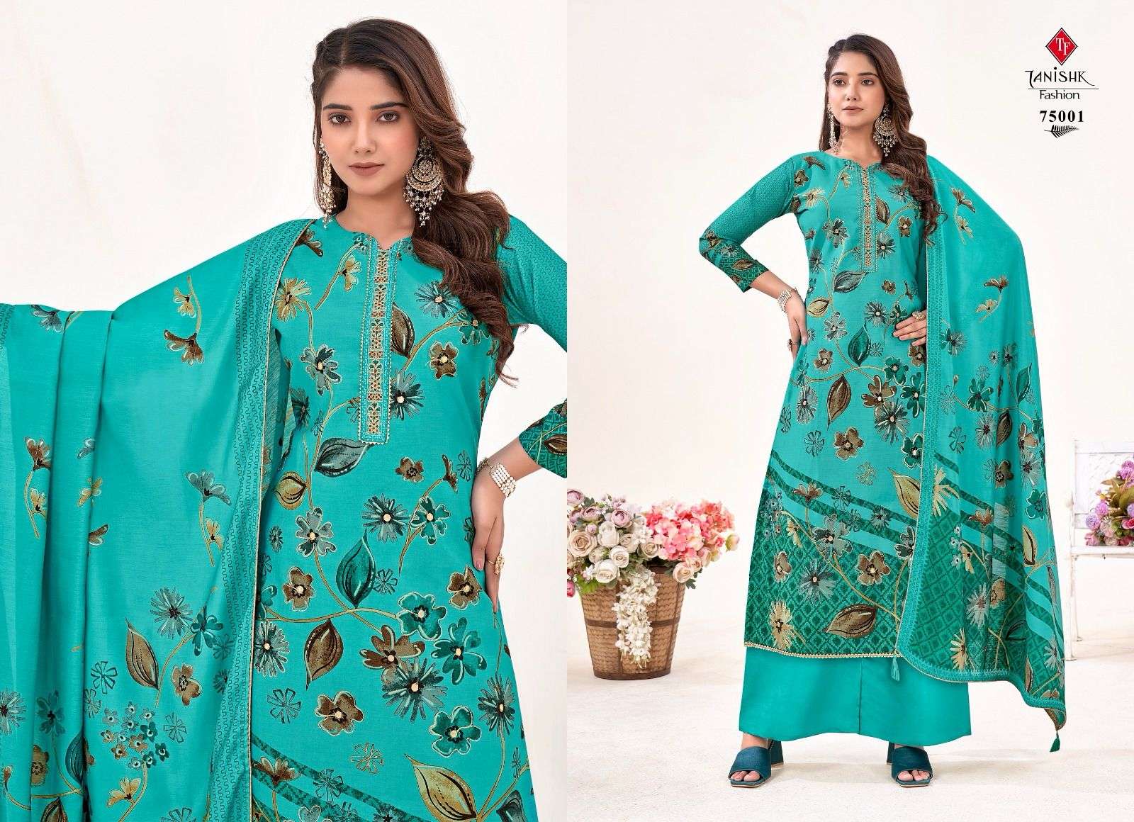 TANISHK FASHION IKRAT MUSLIN DESIGNER SUIT