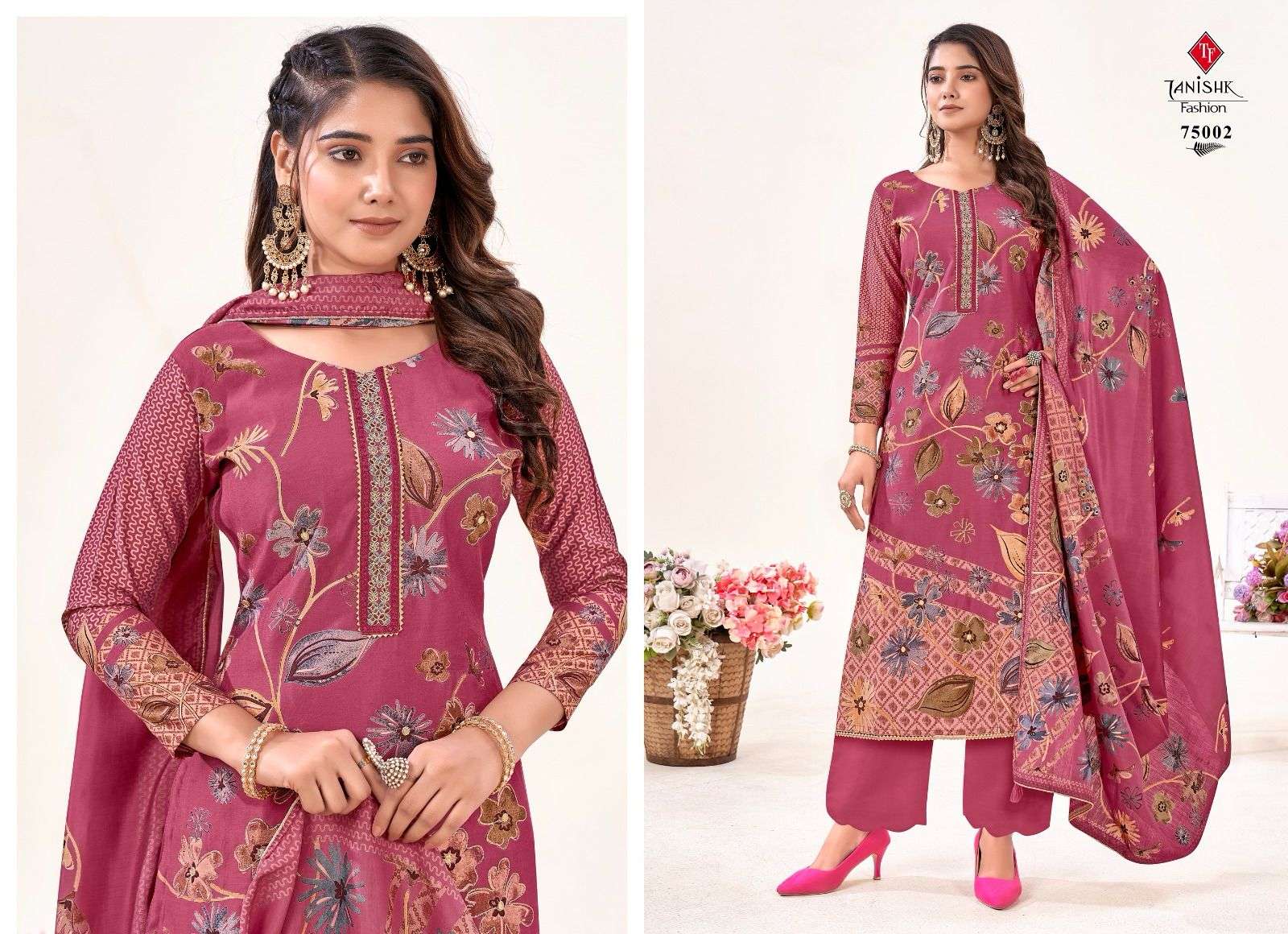 TANISHK FASHION IKRAT MUSLIN DESIGNER SUIT