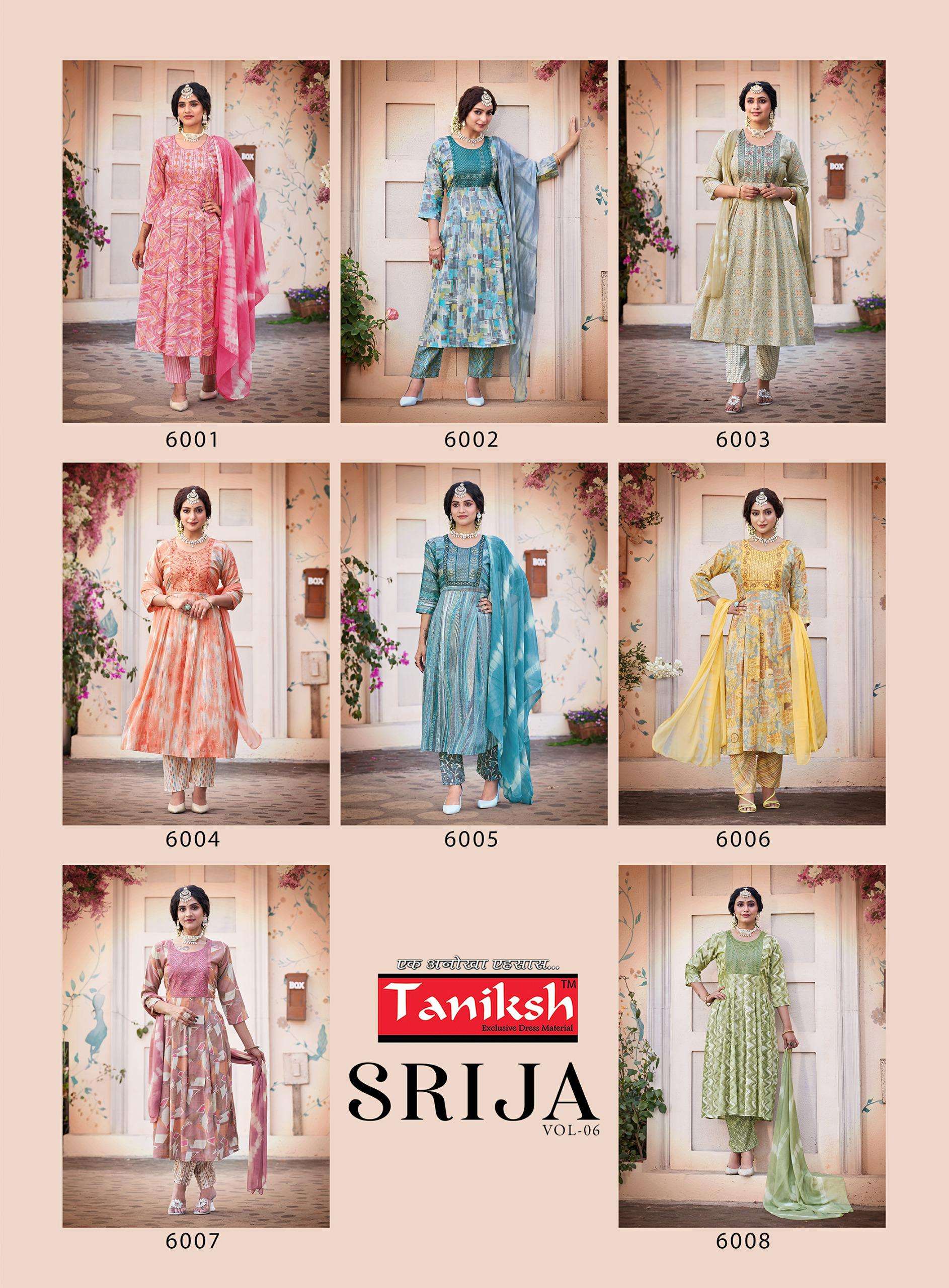 TANISHK SRIJA VOL 6 NAIRA CUT STYLE KURTI COMBO SET 