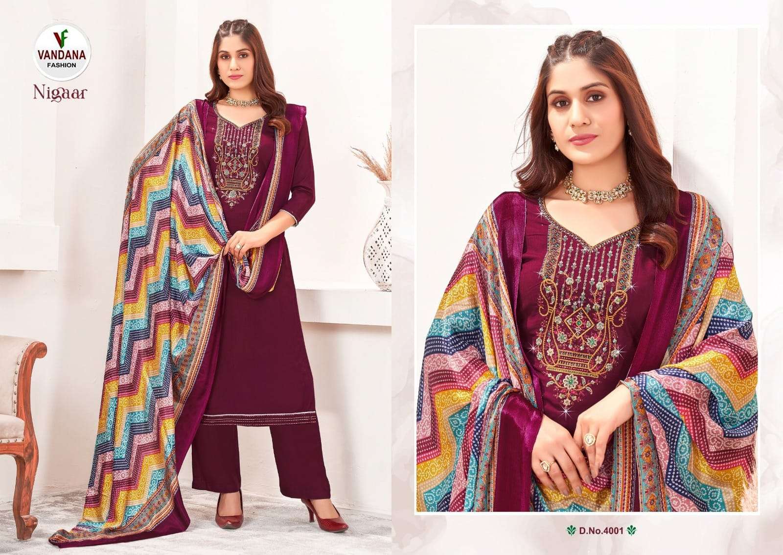 VANDANA FASHION NIGAAR VOL 4 RAYON SALWAR SUIT