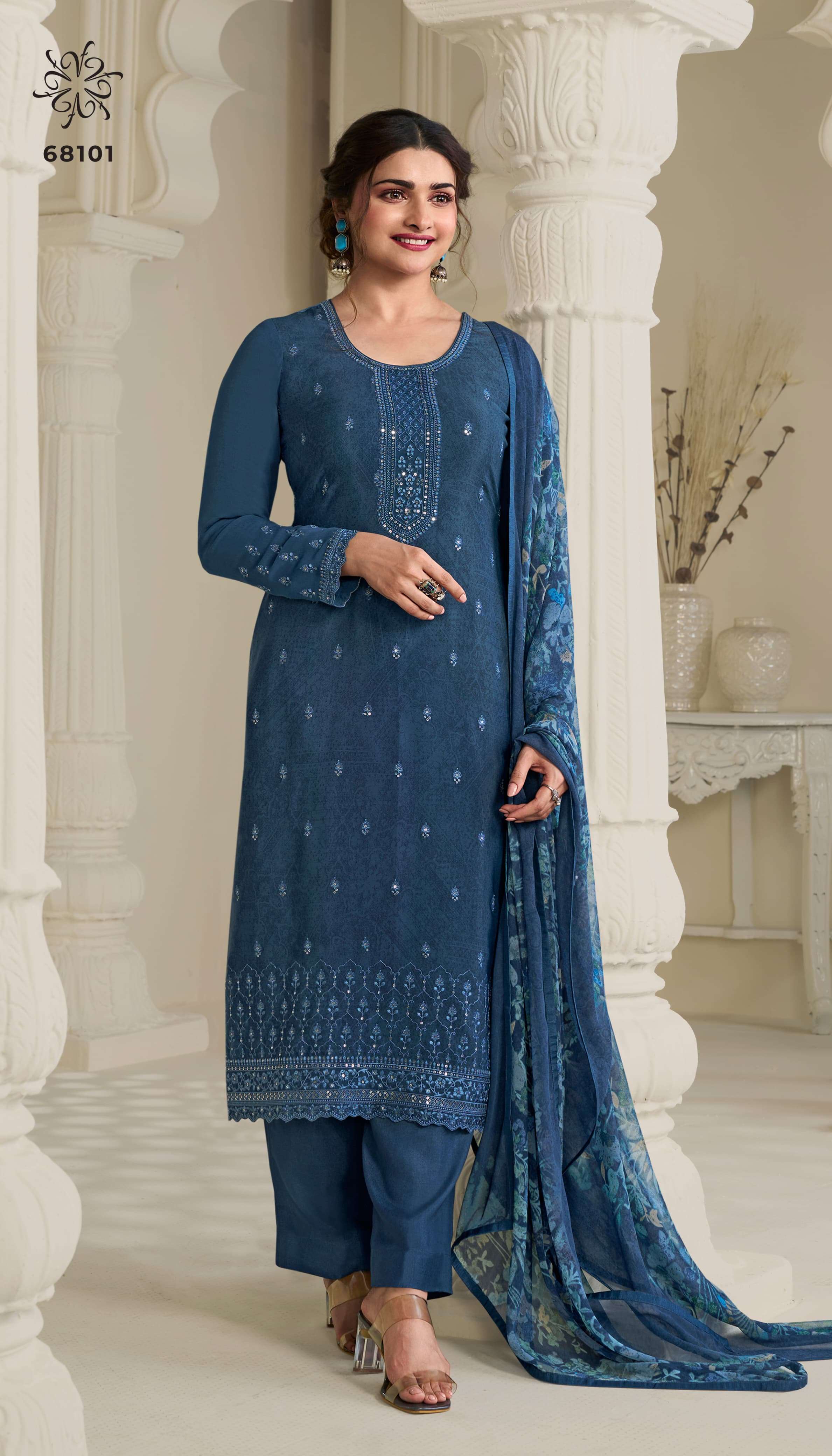 VINAY FASHION SILKINA ROYAL CREPE VOL 45 FANCY DESIGNER SUIT	