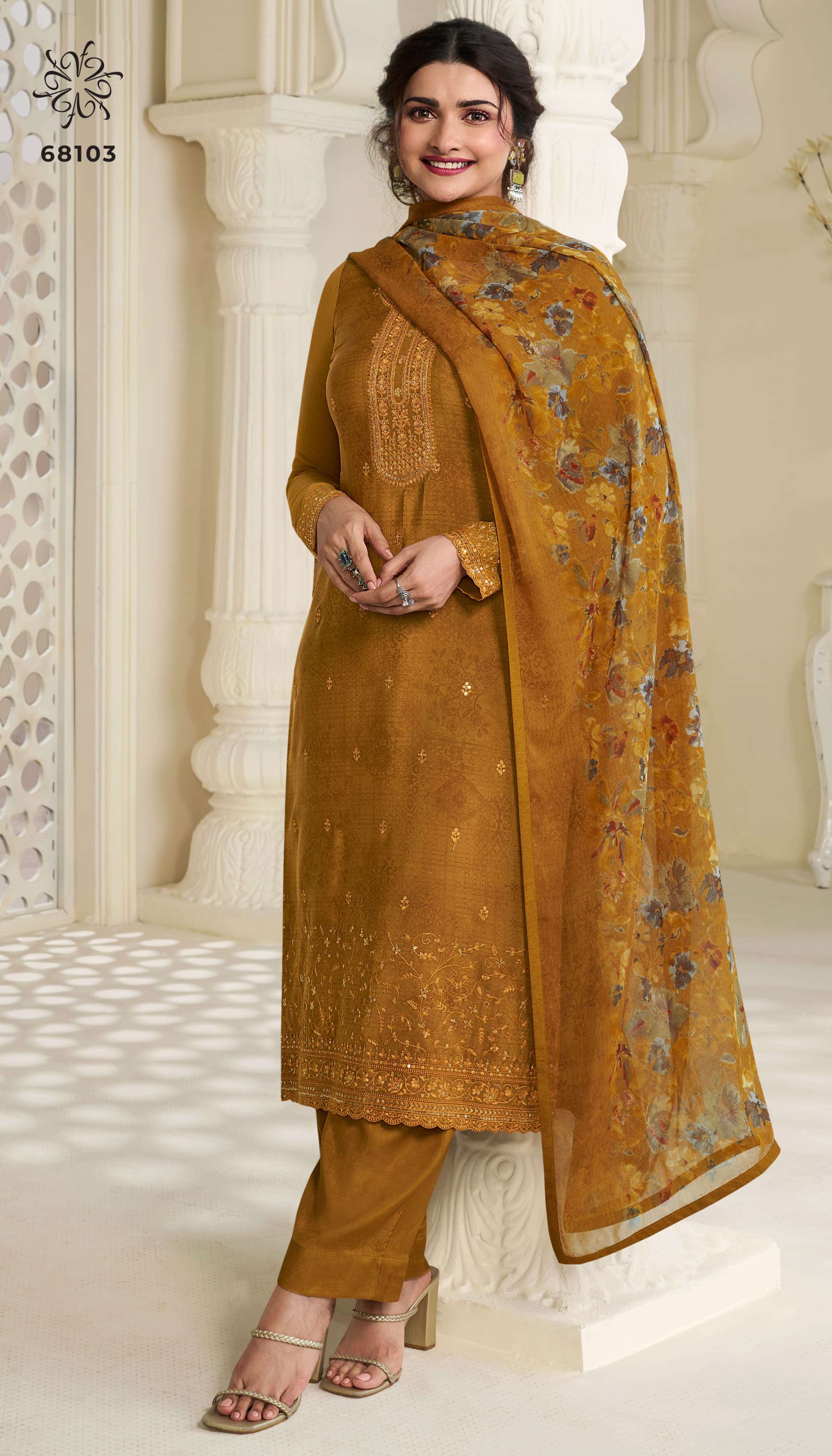 VINAY FASHION SILKINA ROYAL CREPE VOL 45 FANCY DESIGNER SUIT	