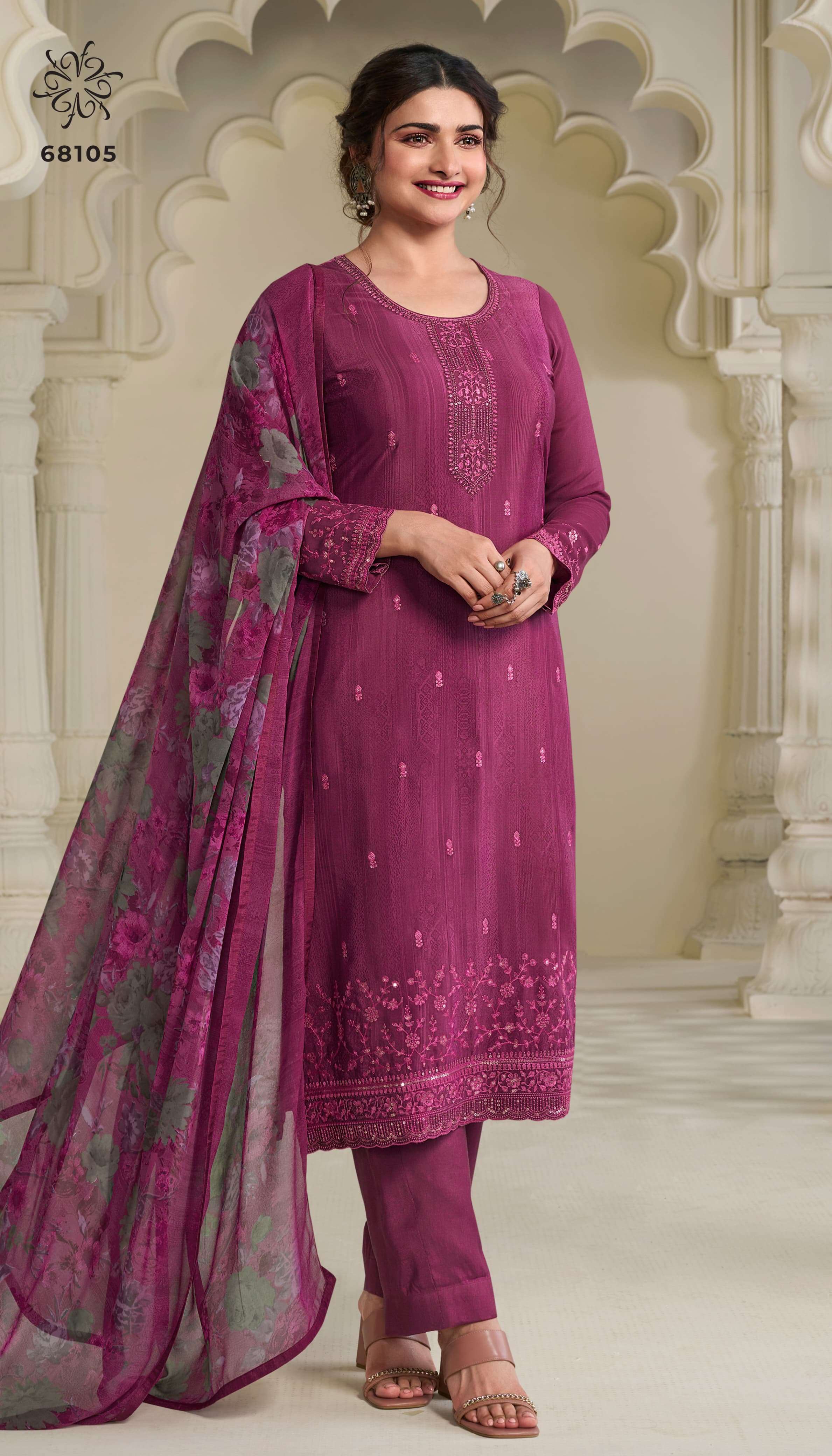 VINAY FASHION SILKINA ROYAL CREPE VOL 45 FANCY DESIGNER SUIT	