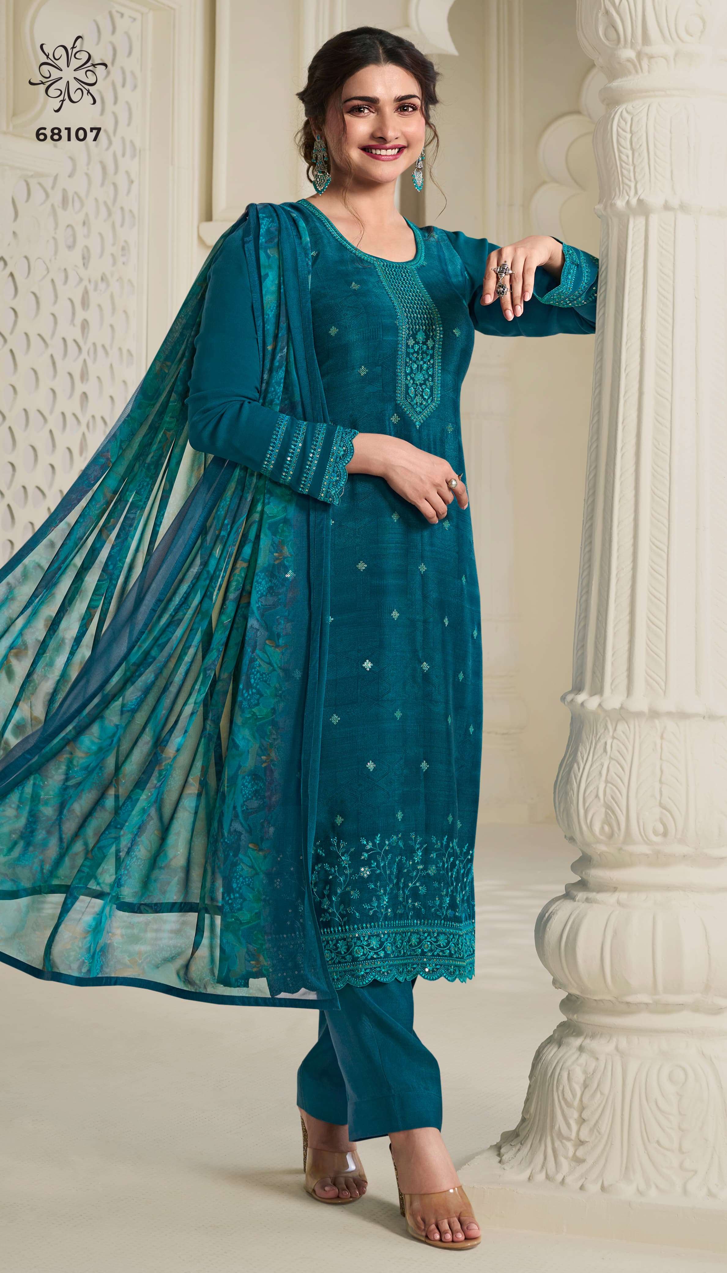 VINAY FASHION SILKINA ROYAL CREPE VOL 45 FANCY DESIGNER SUIT	