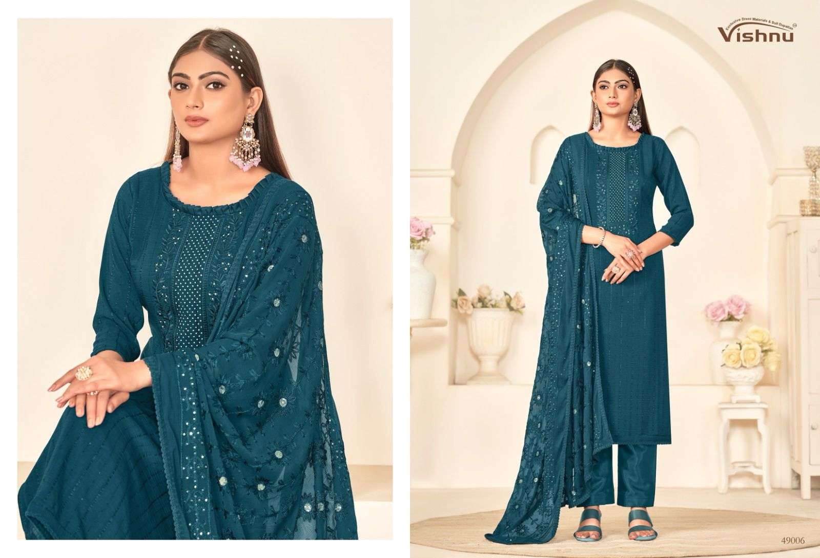 VISHNU IMPEX NAGINA FANCY EMBROIDERY WORK SUIT