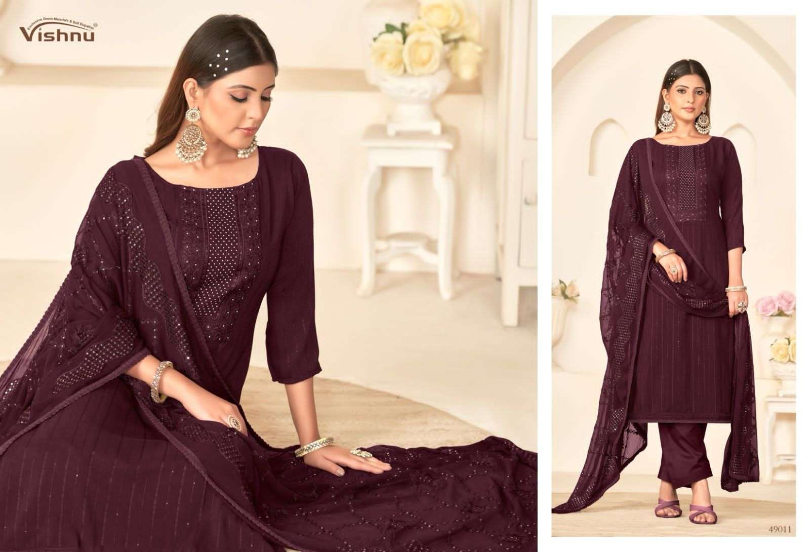 VISHNU IMPEX NAGINA FANCY EMBROIDERY WORK SUIT