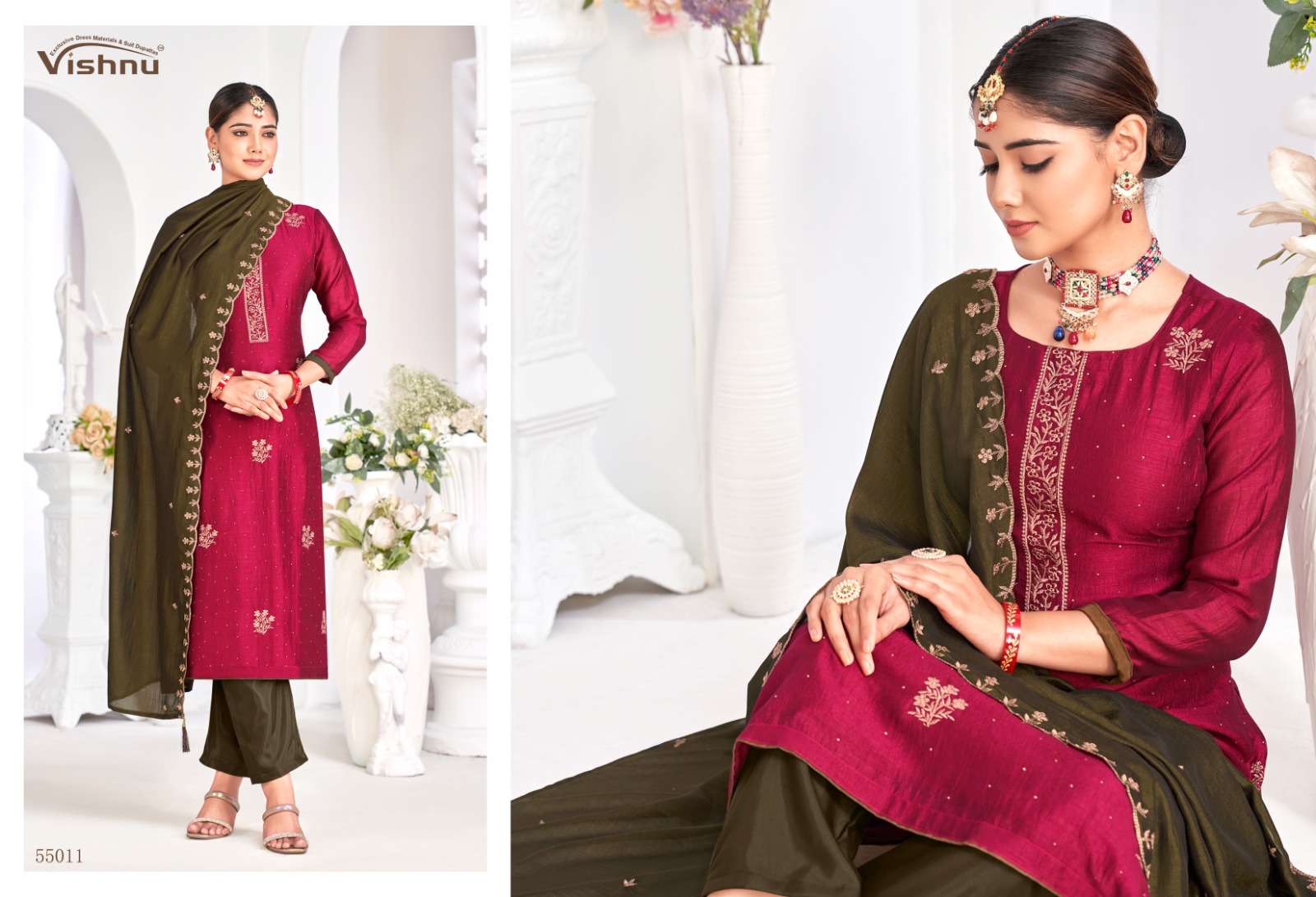 VISHNU IMPEX NAIRA VOL 3 SILK FANCY SWAROVSKI WORK SUIT