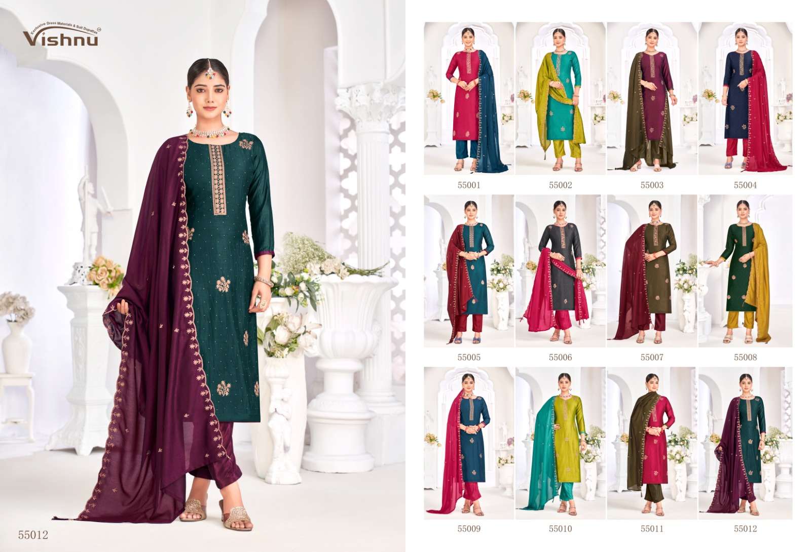 VISHNU IMPEX NAIRA VOL 3 SILK FANCY SWAROVSKI WORK SUIT