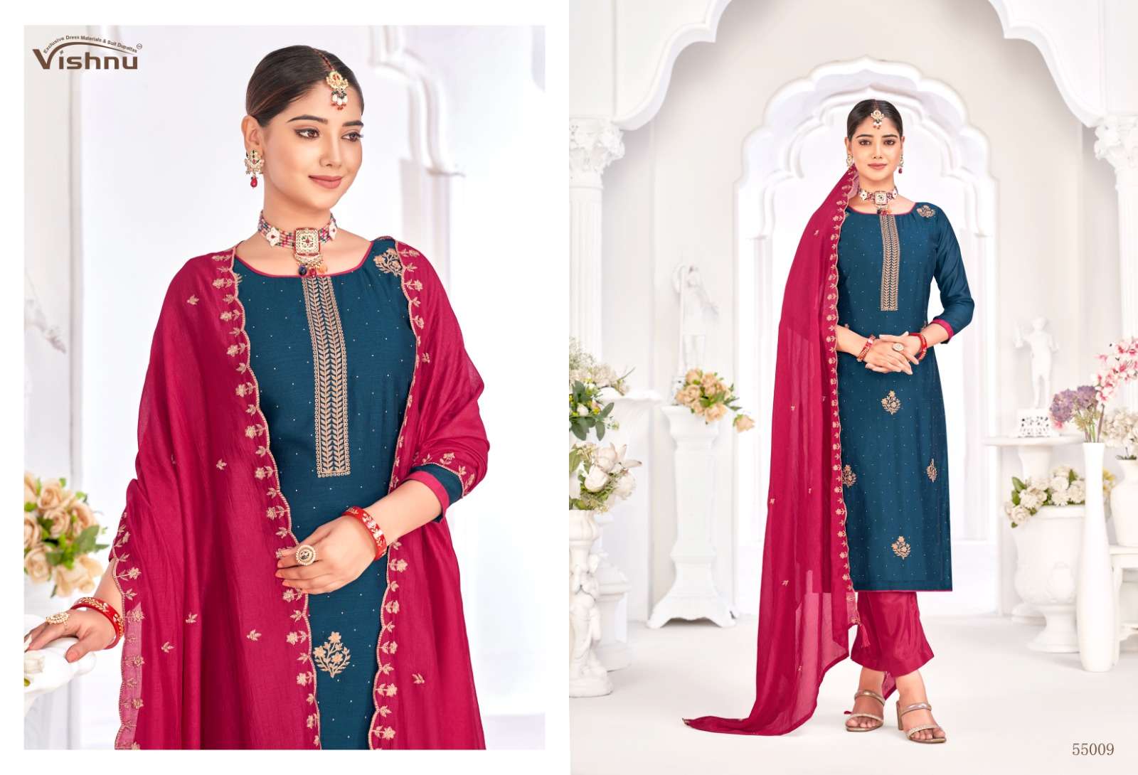 VISHNU IMPEX NAIRA VOL 3 SILK FANCY SWAROVSKI WORK SUIT