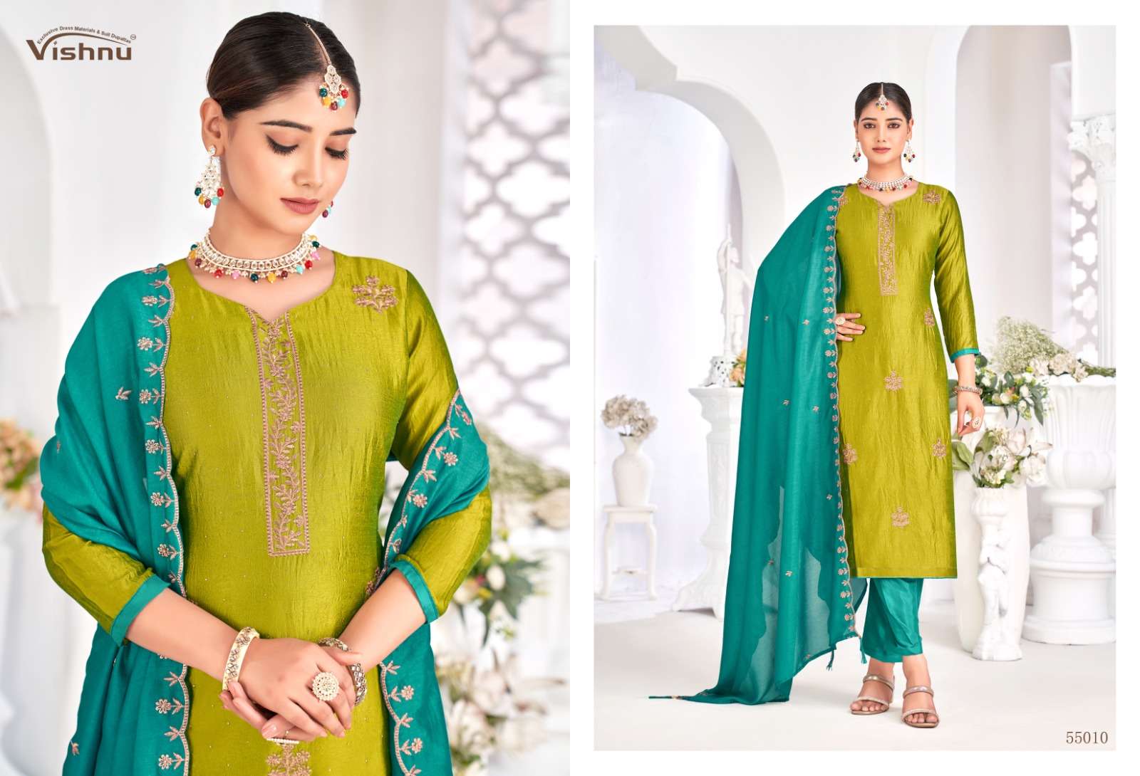 VISHNU IMPEX NAIRA VOL 3 SILK FANCY SWAROVSKI WORK SUIT