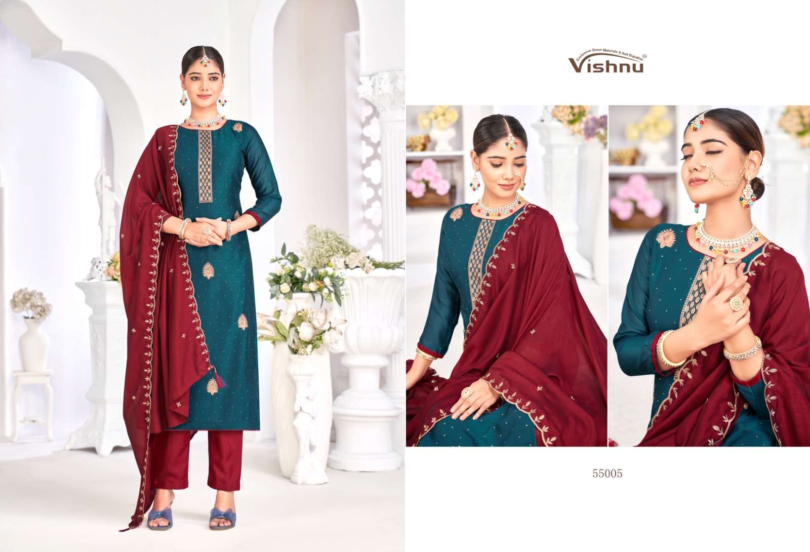 VISHNU IMPEX NAIRA VOL 3 SILK FANCY SWAROVSKI WORK SUIT