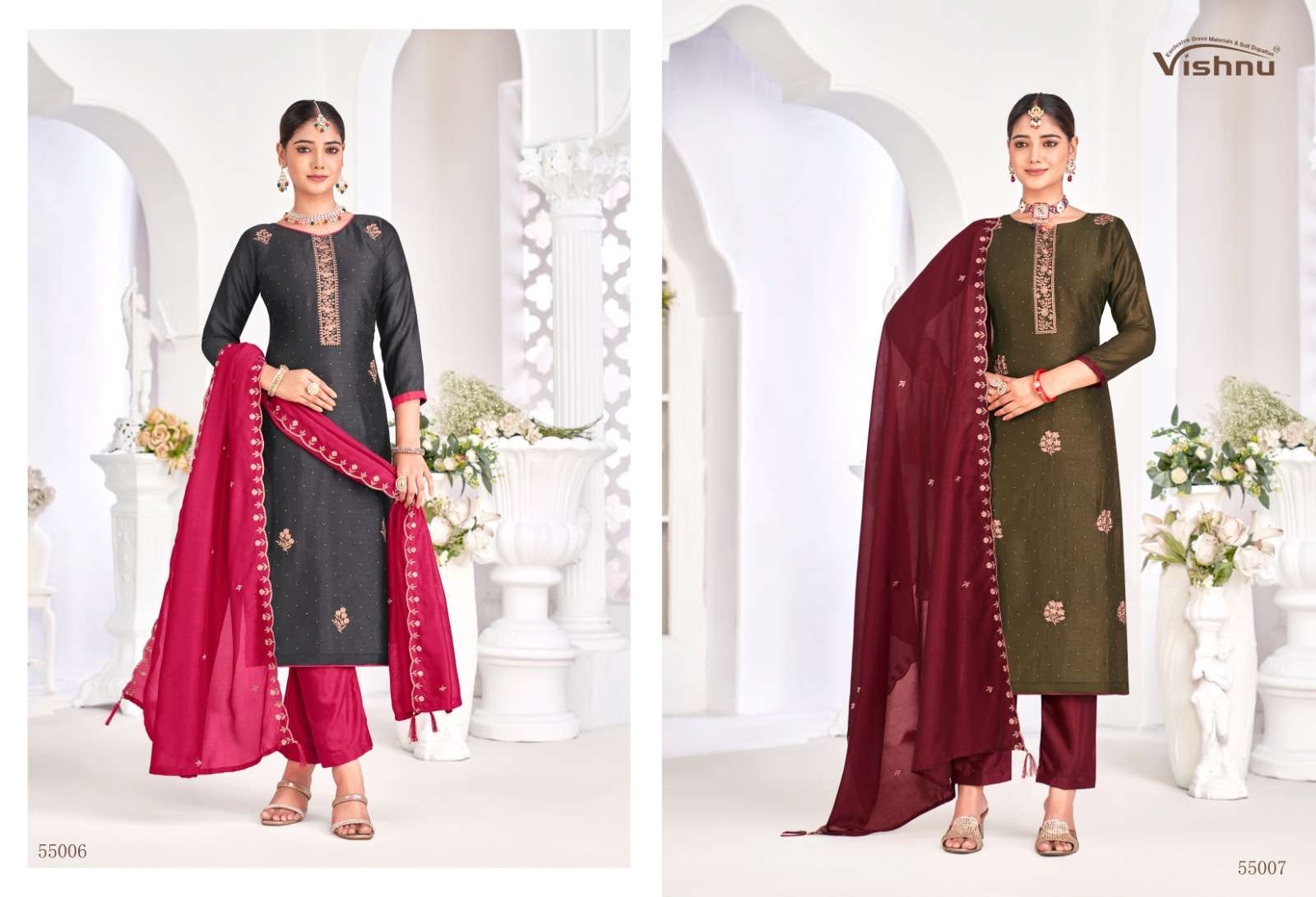 VISHNU IMPEX NAIRA VOL 3 SILK FANCY SWAROVSKI WORK SUIT