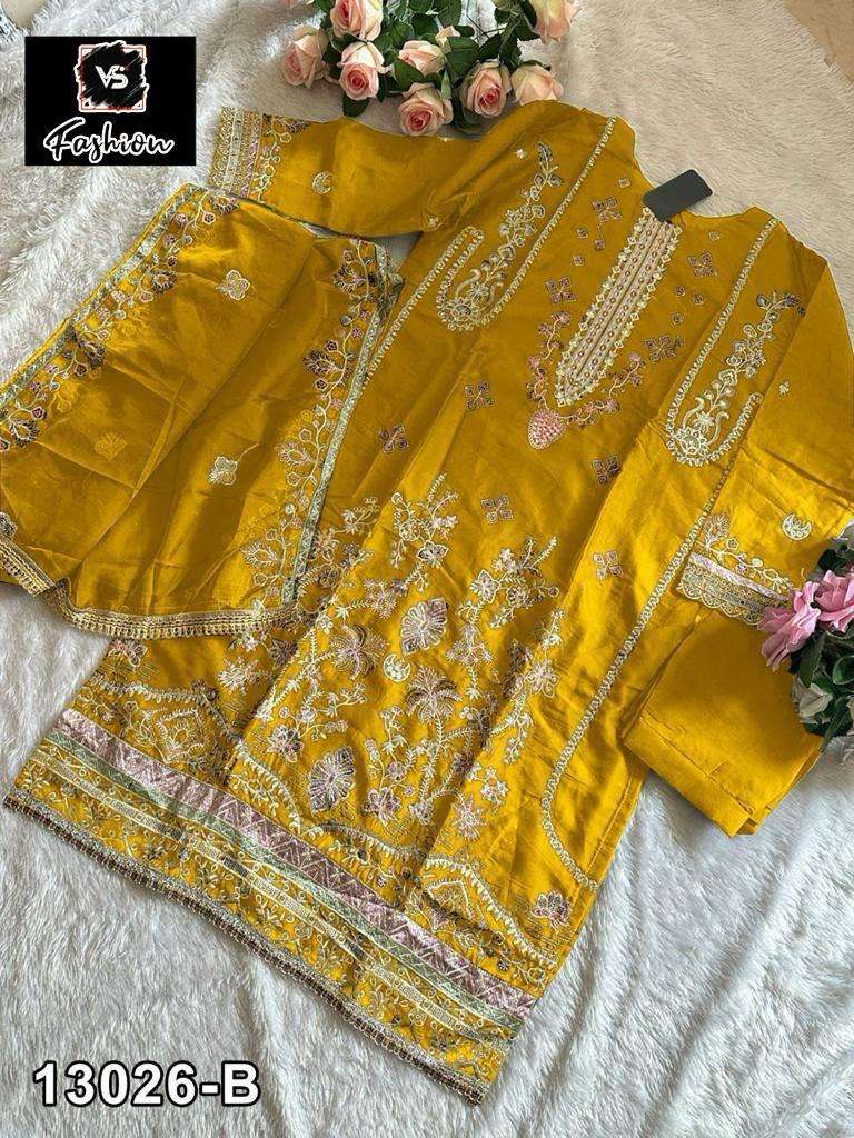 VS FASHION D NO 13026 ORGANZA EMBROIDERED SUIT