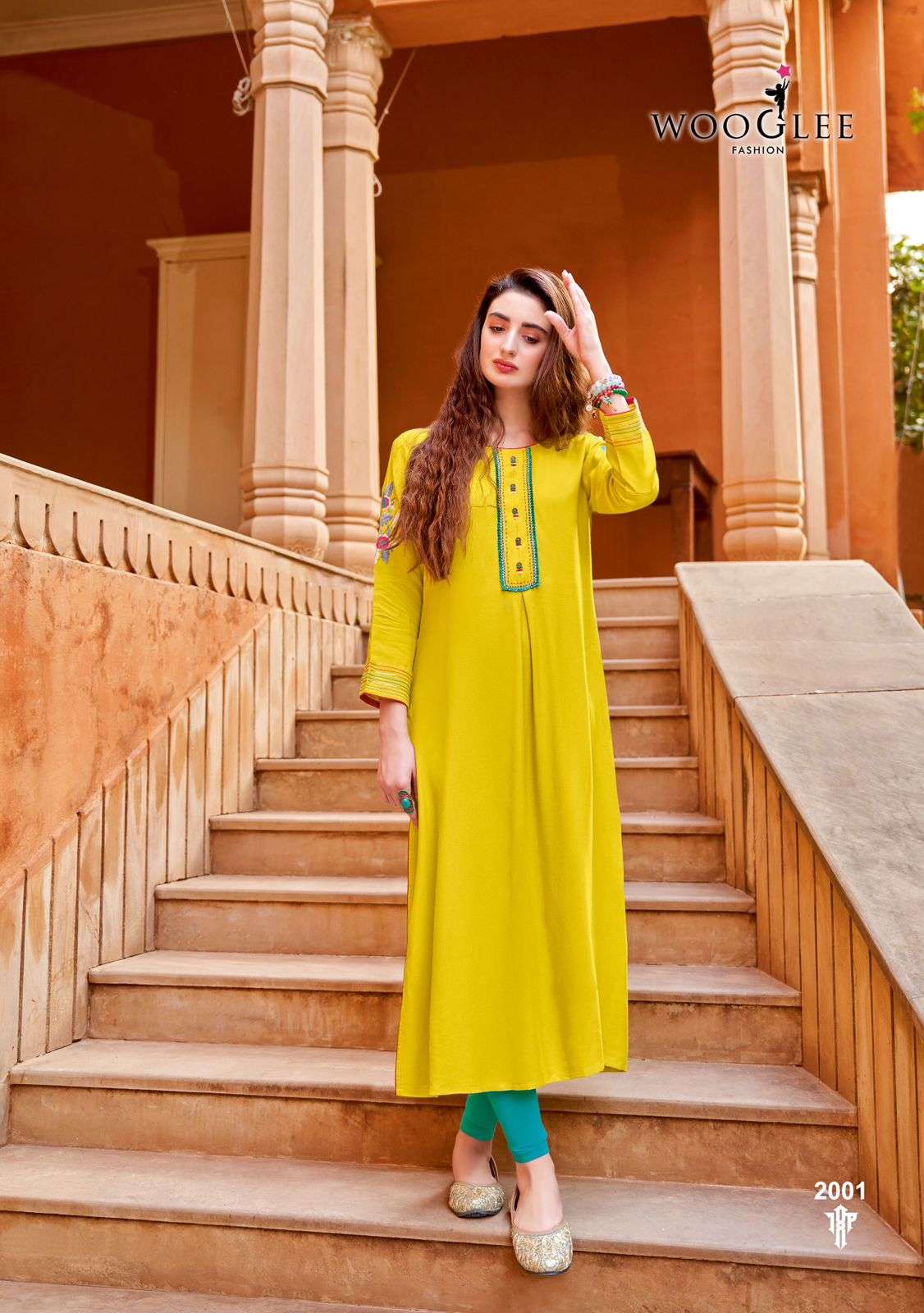WOOGLEE SAMIRA RAYON FANCY EMROIDERIES KURTI