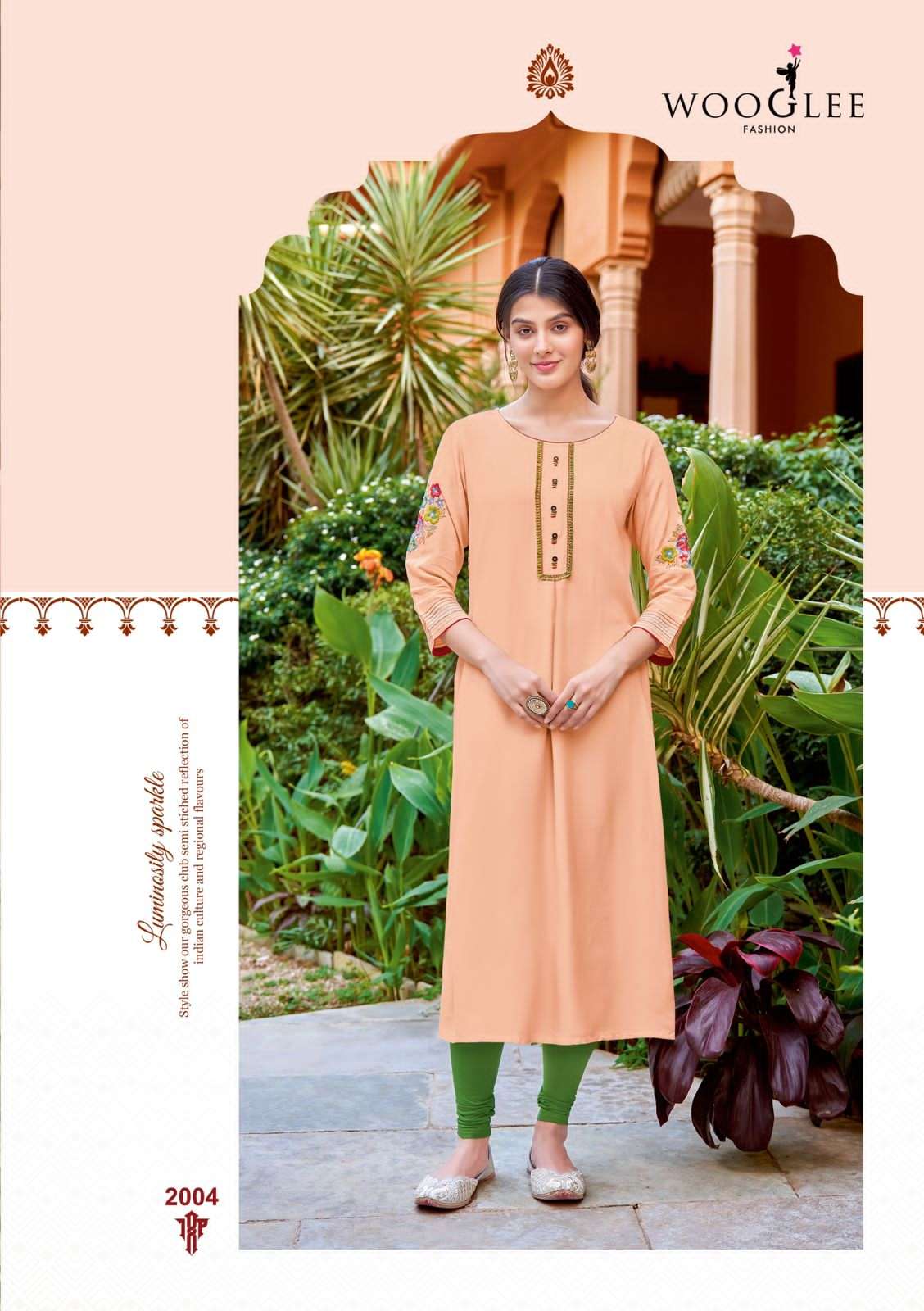 WOOGLEE SAMIRA RAYON FANCY EMROIDERIES KURTI