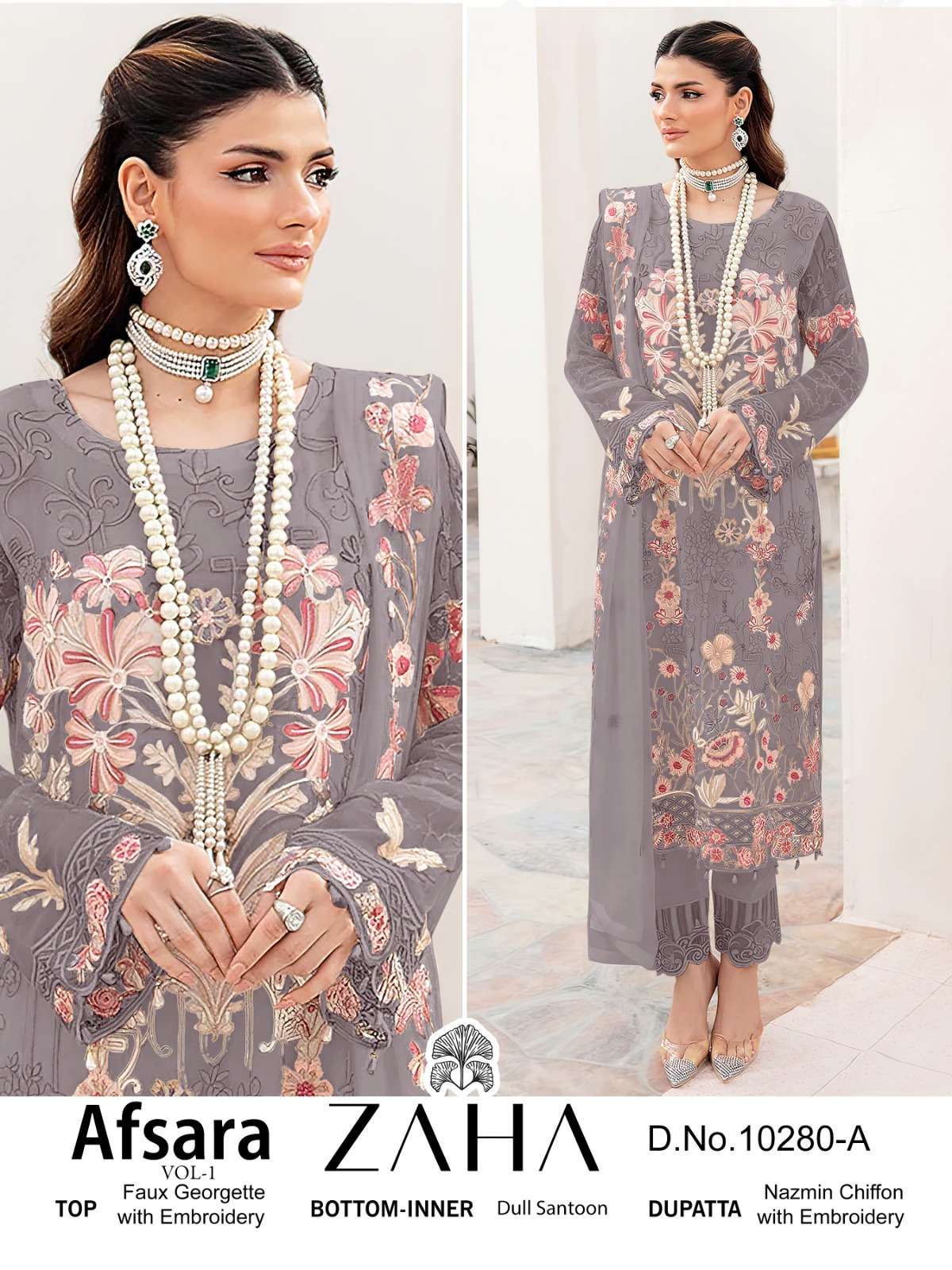 ZAHA AFSARA VOL 1 GEORGETTE HEAVY EMBROIDERED SUIT