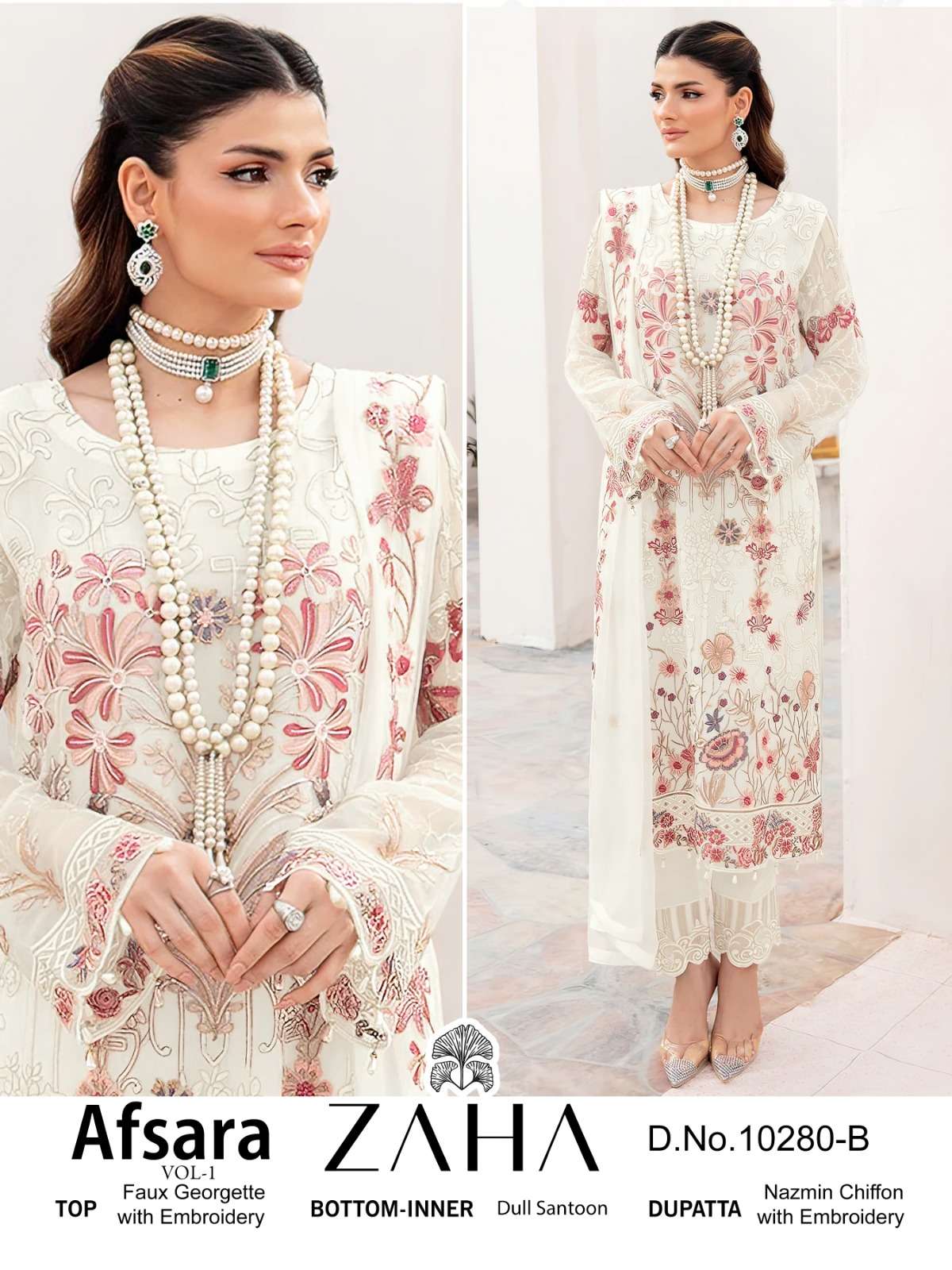 ZAHA AFSARA VOL 1 GEORGETTE HEAVY EMBROIDERED SUIT