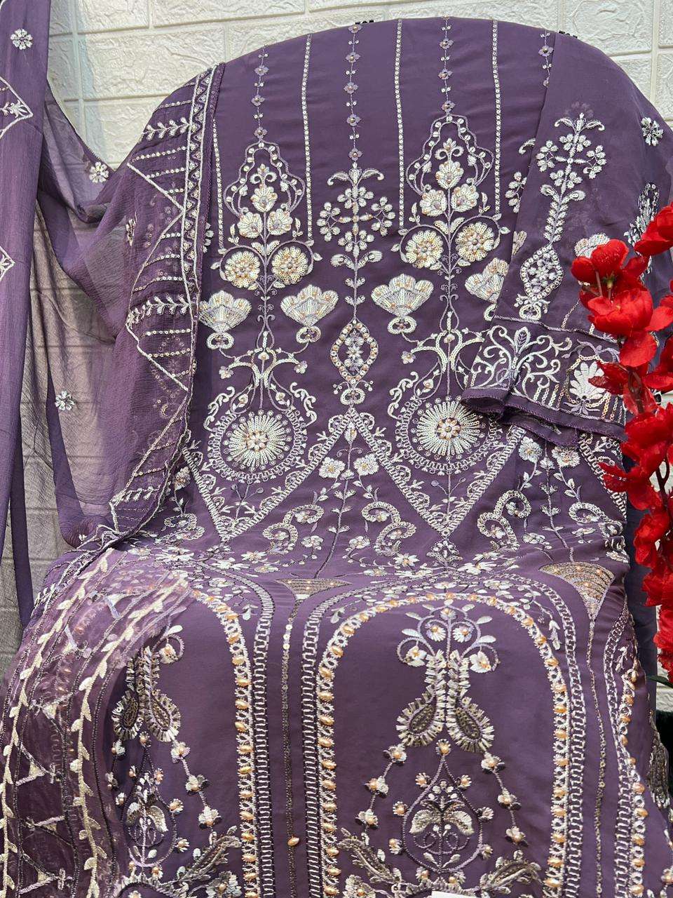 ZAHA D NO 10270 GEORGETTE HEAVY DESIGNER SUIT