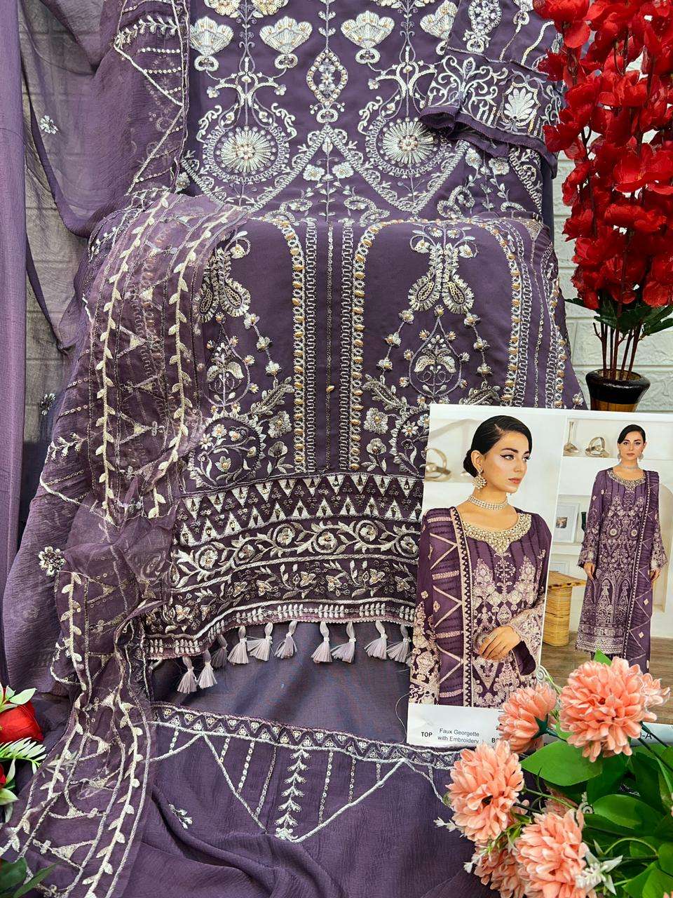 ZAHA D NO 10270 GEORGETTE HEAVY DESIGNER SUIT