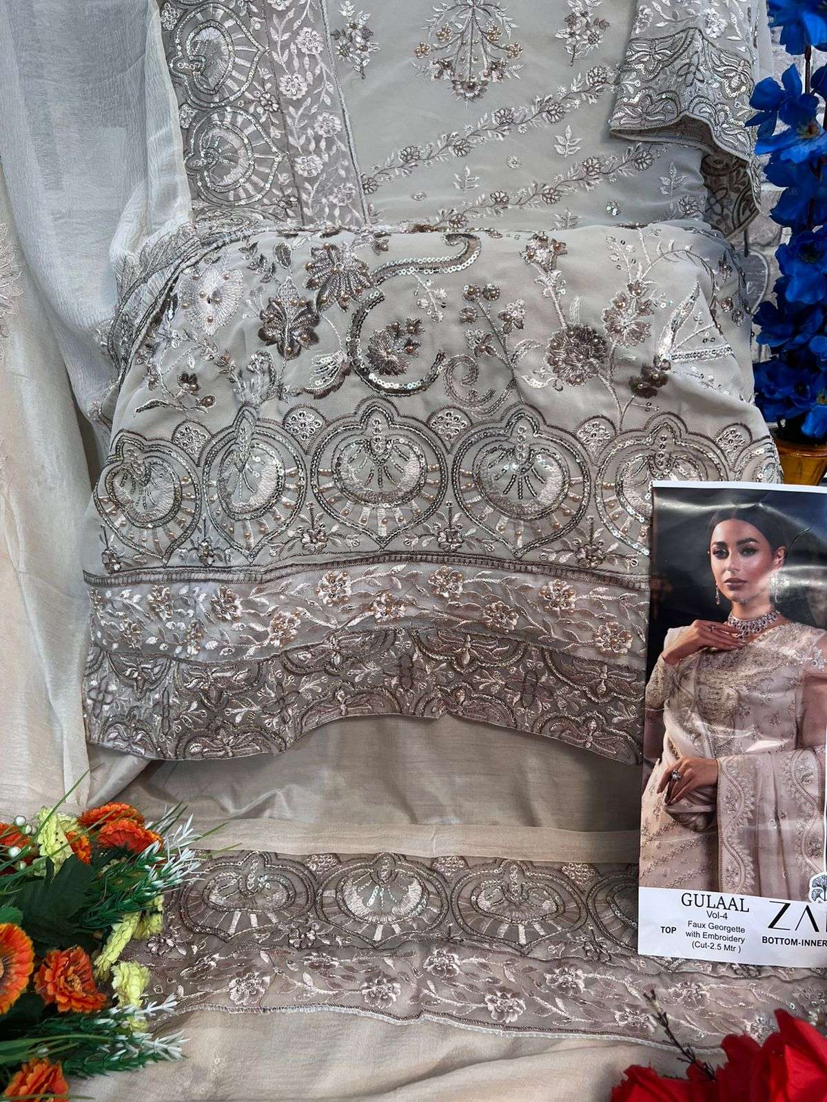ZAHA GULAAL VOL 4 GEORGETTE HEAVY EMBROIDERED SUIT