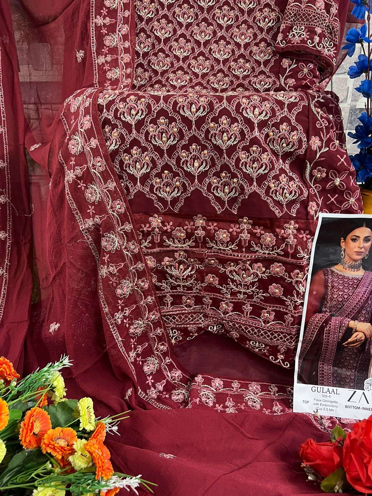 ZAHA GULAAL VOL 4 GEORGETTE HEAVY EMBROIDERED SUIT