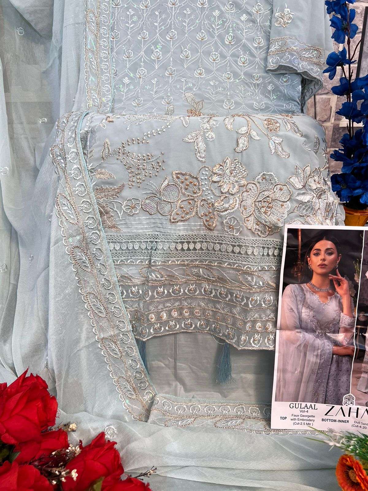 ZAHA GULAAL VOL 4 GEORGETTE HEAVY EMBROIDERED SUIT