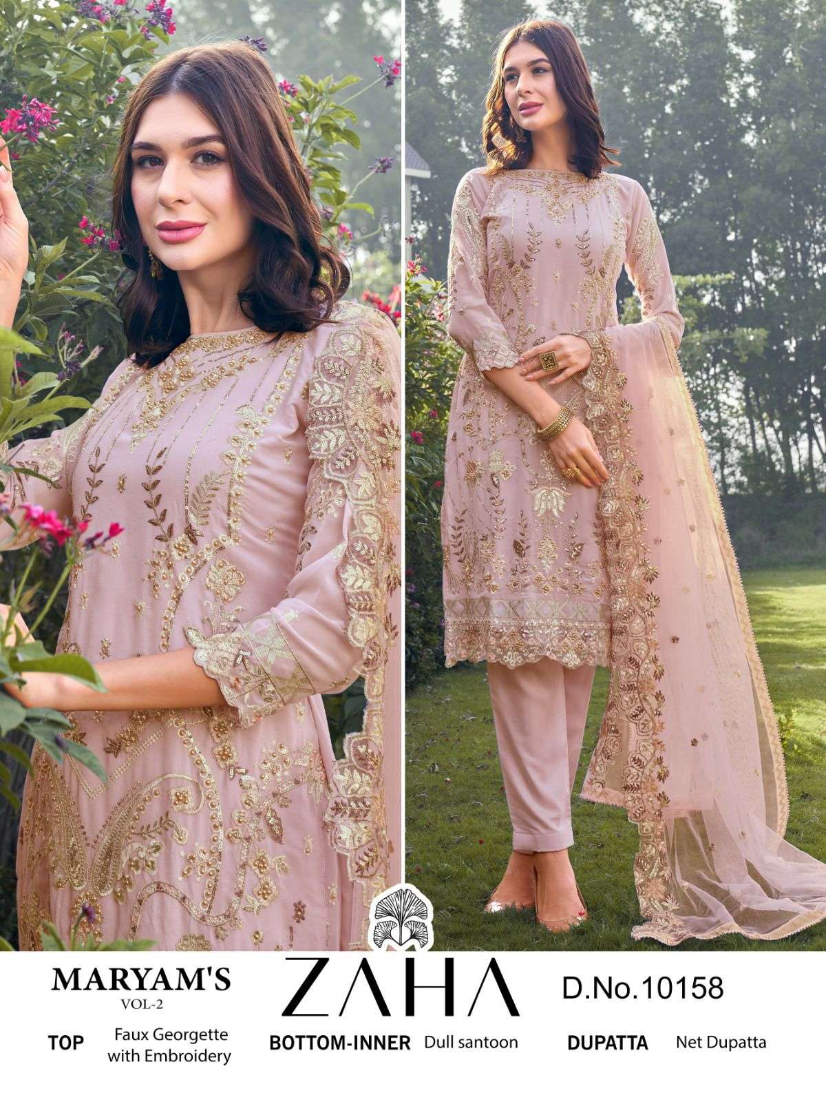 ZAHA MARYAMS VOL 2 GEORGETTE WITH HEAVY EMBROIDERED 