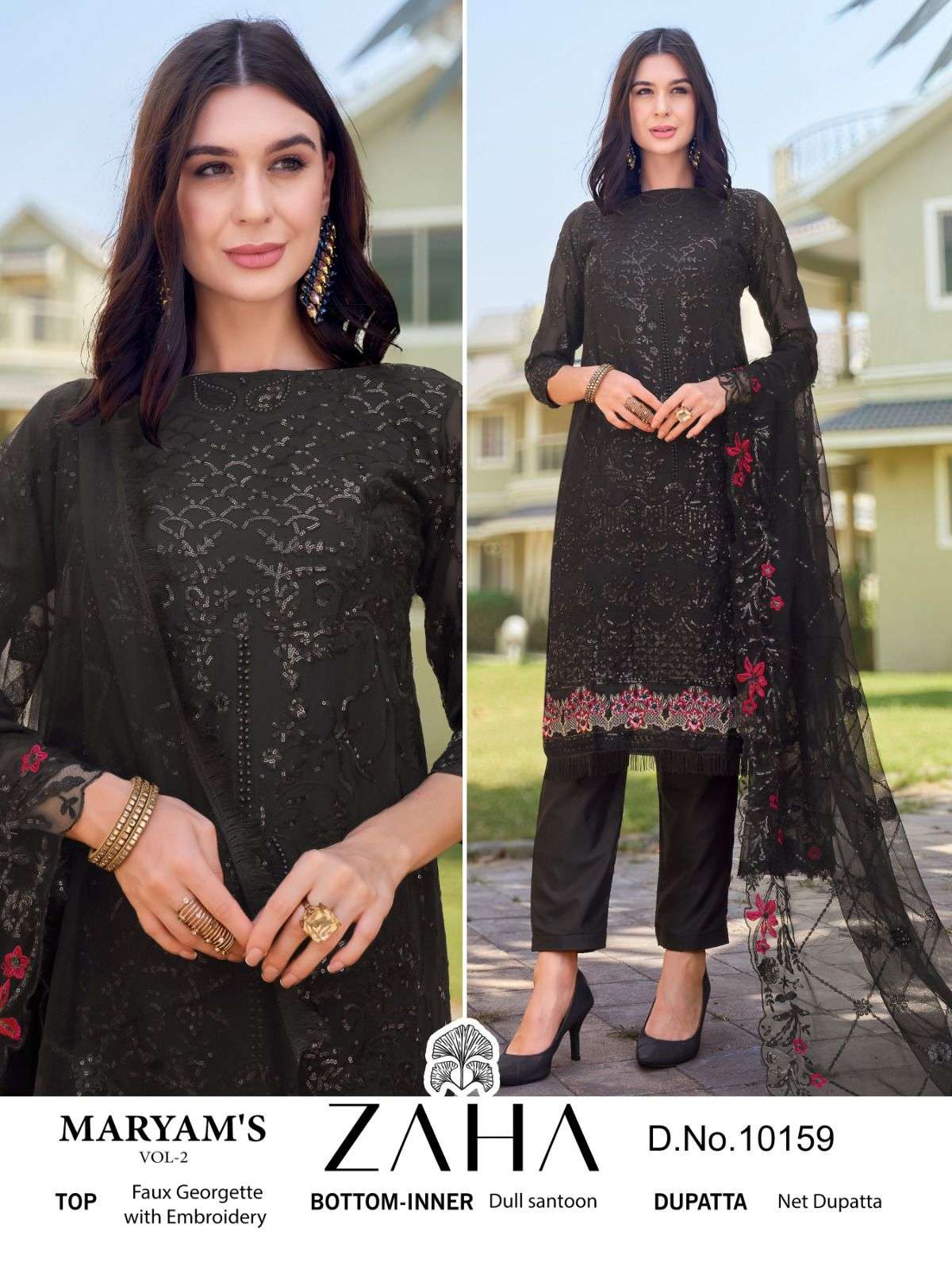 ZAHA MARYAMS VOL 2 GEORGETTE WITH HEAVY EMBROIDERED 