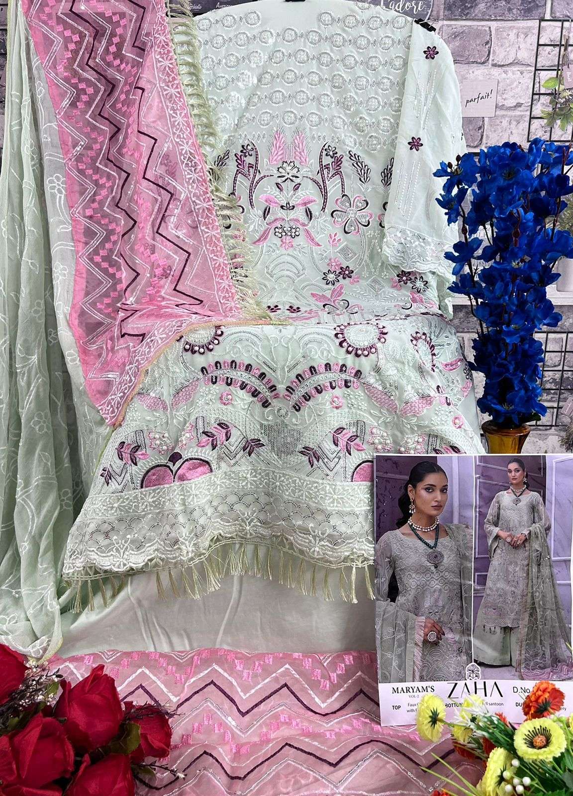 ZAHA MARYAMS VOL 2 GEORGETTE WITH HEAVY EMBROIDERED 