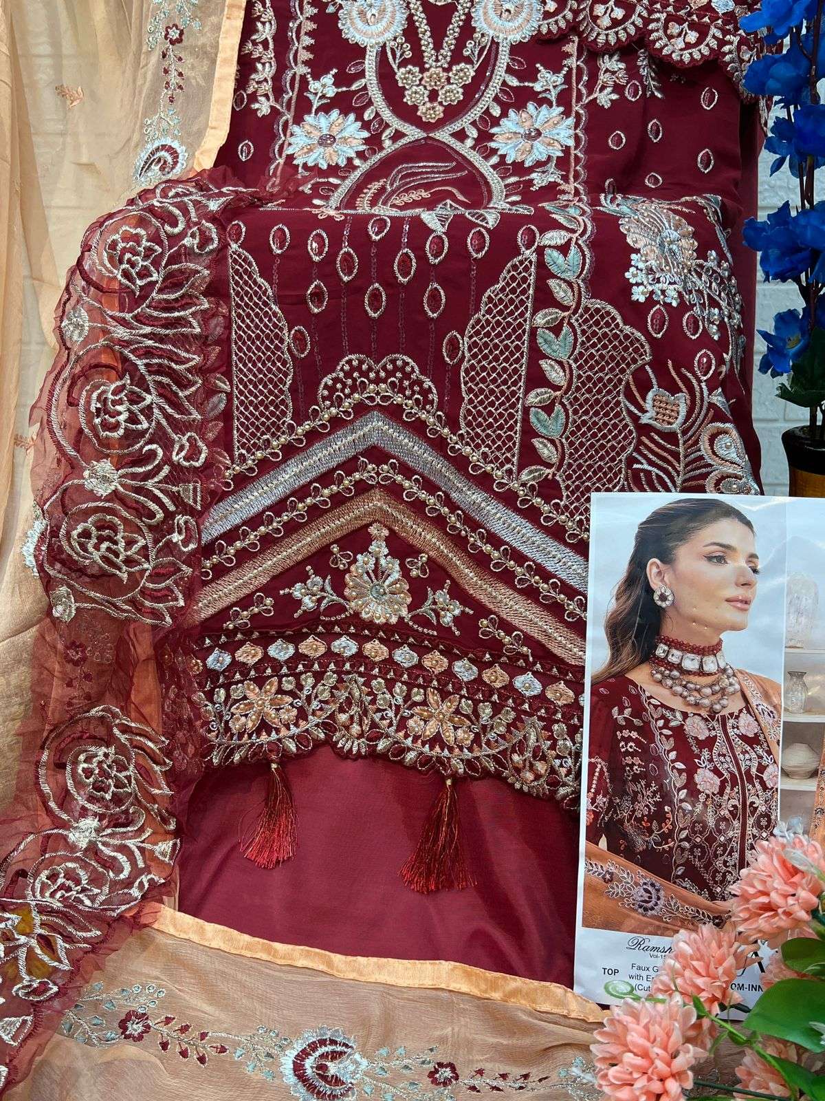 ZAHA RAMSHA VOL 15 GEORGETTE EMBROIDERED SUIT