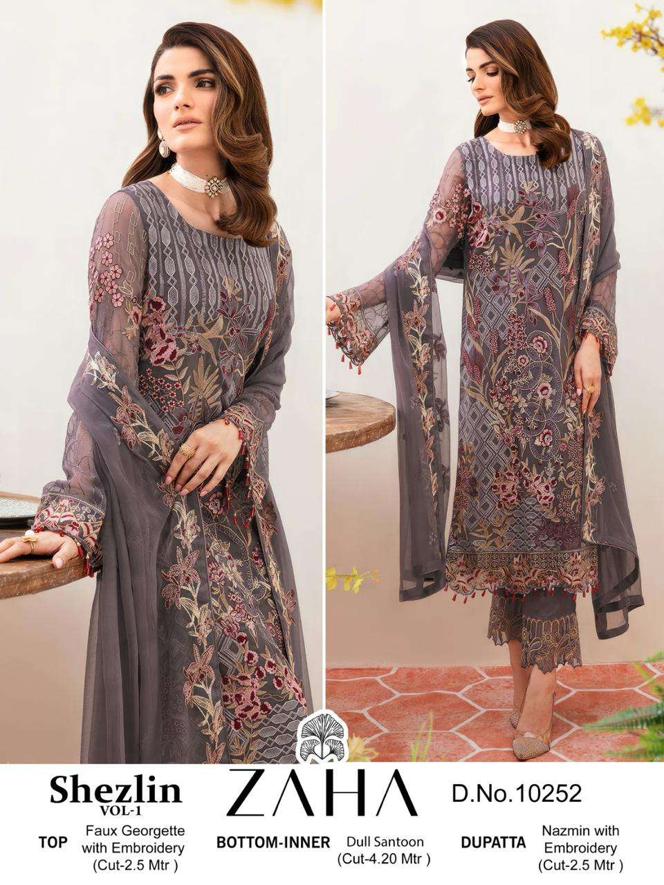 ZAHA SHEZLIN VOL 1 GEORGETTE HEAVY EMBROIDERED SUIT