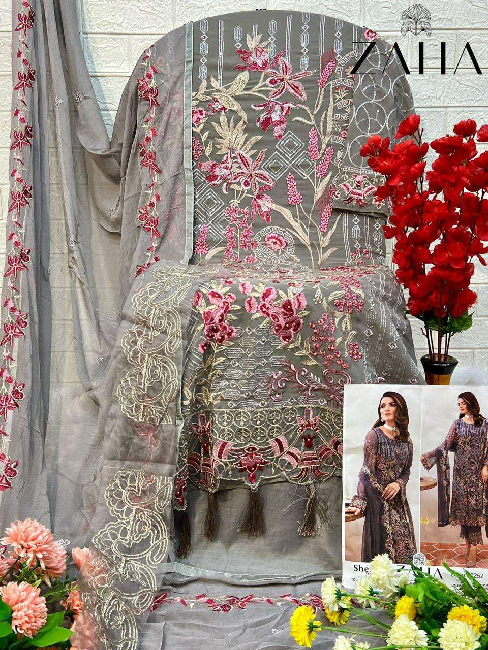 ZAHA SHEZLIN VOL 1 GEORGETTE HEAVY EMBROIDERED SUIT