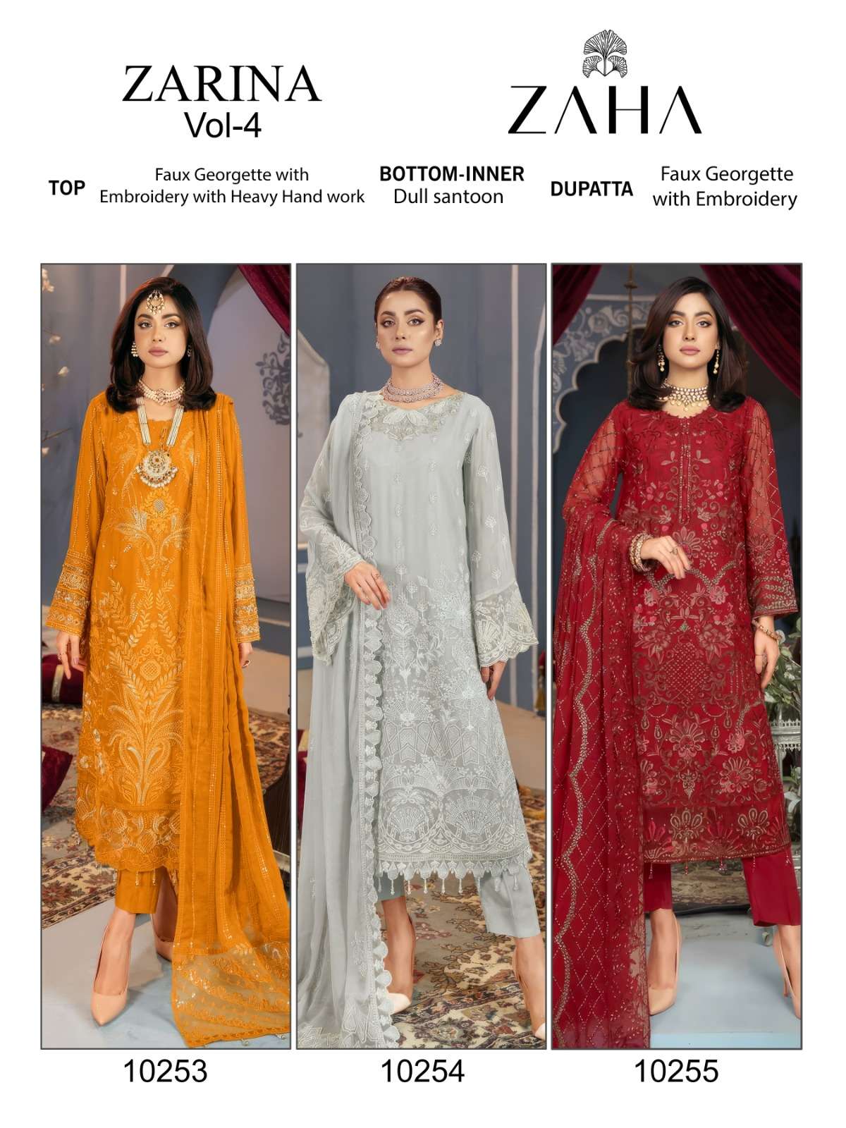ZAHA ZARINA VOL 4 PAKISTANI GEORGETTE SUIT