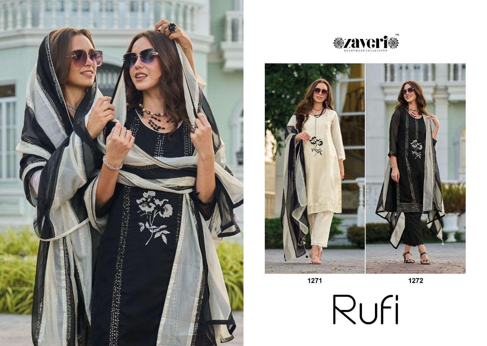 ZAVERI WOMAN BEAUTY RUFI FANCY DESIGNER READY MADE SUIT