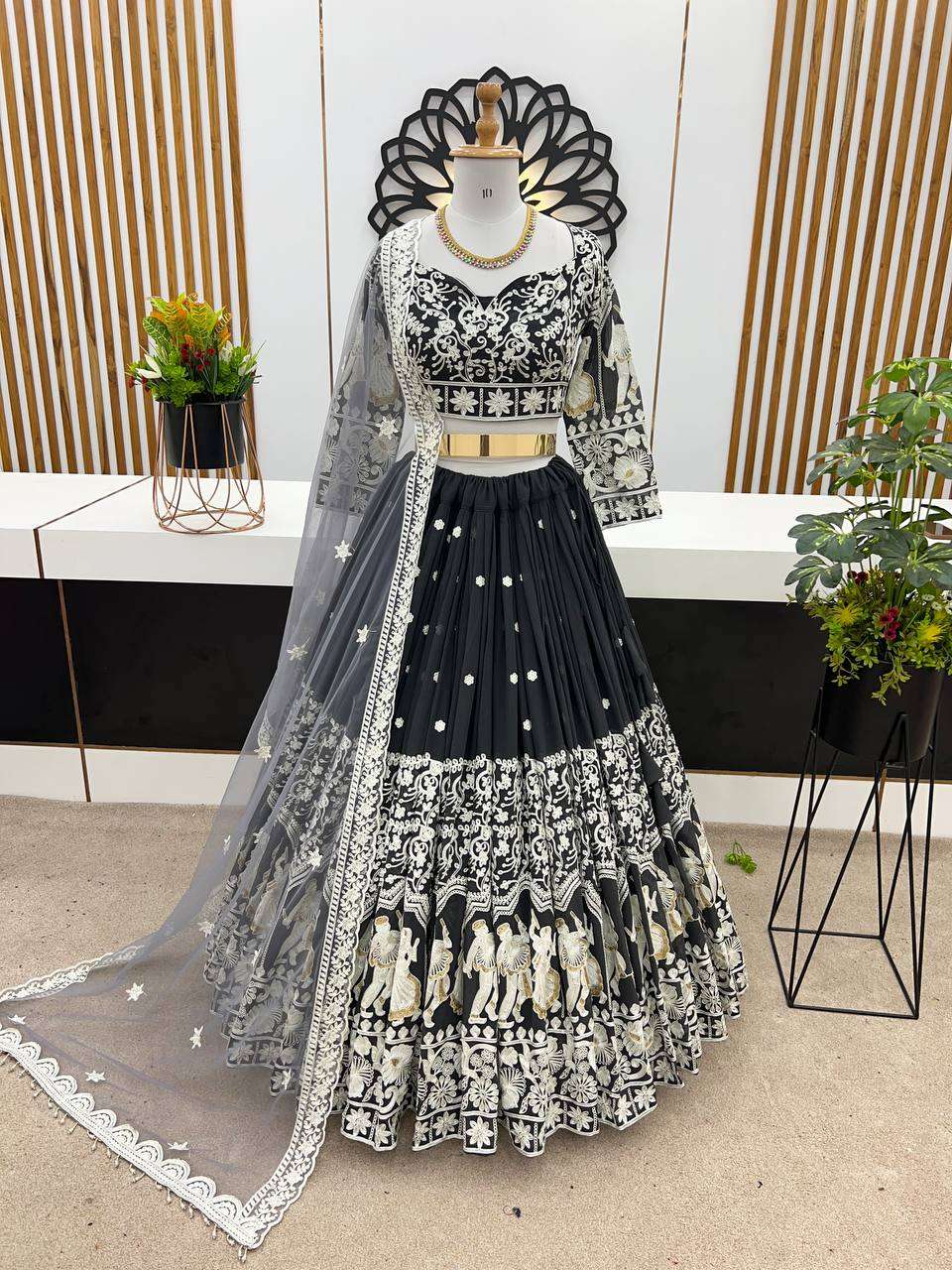 ZF 366 GREY LEHENGA CHOLI