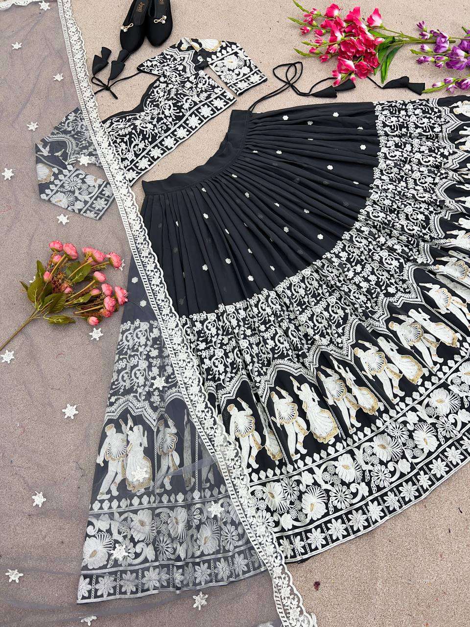 ZF 366 GREY LEHENGA CHOLI