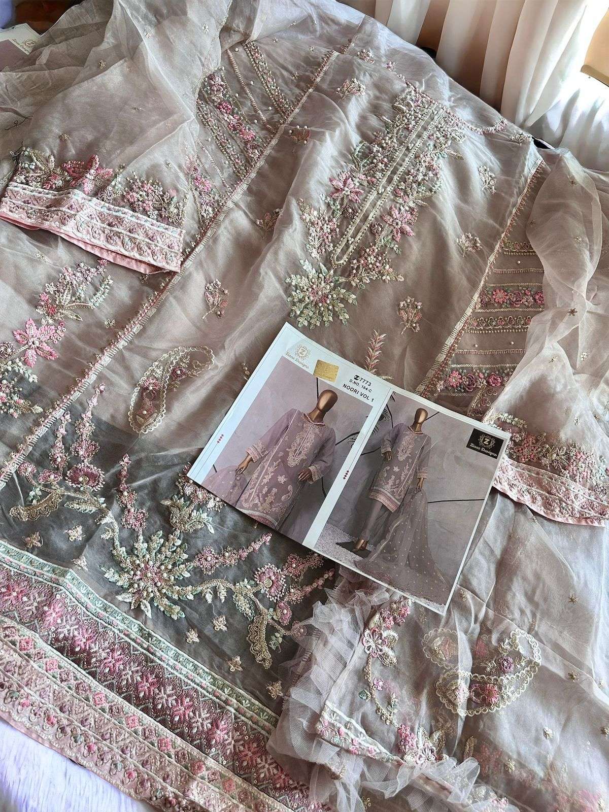 ZIAAZ DESIGNS CODE 164 ORGANZA DESIGNER PAKISTANI SUIT
