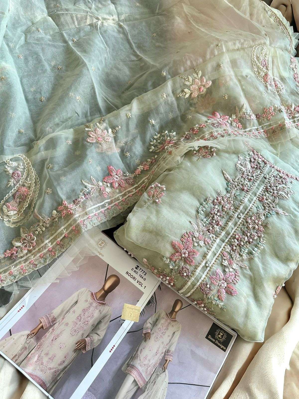 ZIAAZ DESIGNS CODE 164 ORGANZA DESIGNER PAKISTANI SUIT