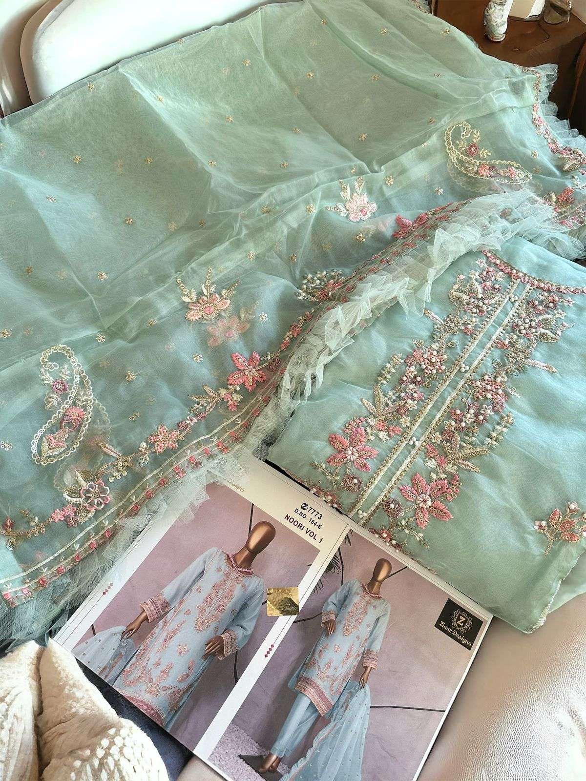 ZIAAZ DESIGNS CODE 164 ORGANZA DESIGNER PAKISTANI SUIT