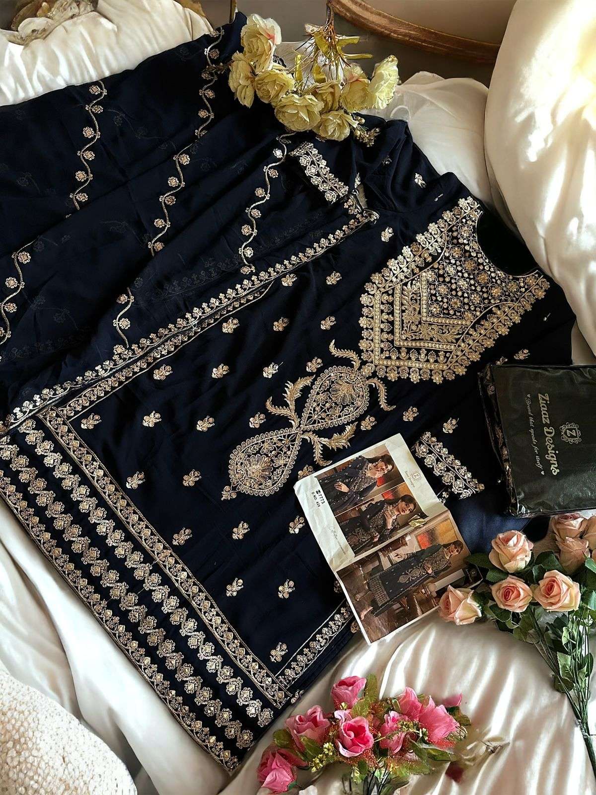ZIAAZ DESIGNS CODE 420 GEORGETTE HEAVY EMBROIDERED SUIT
