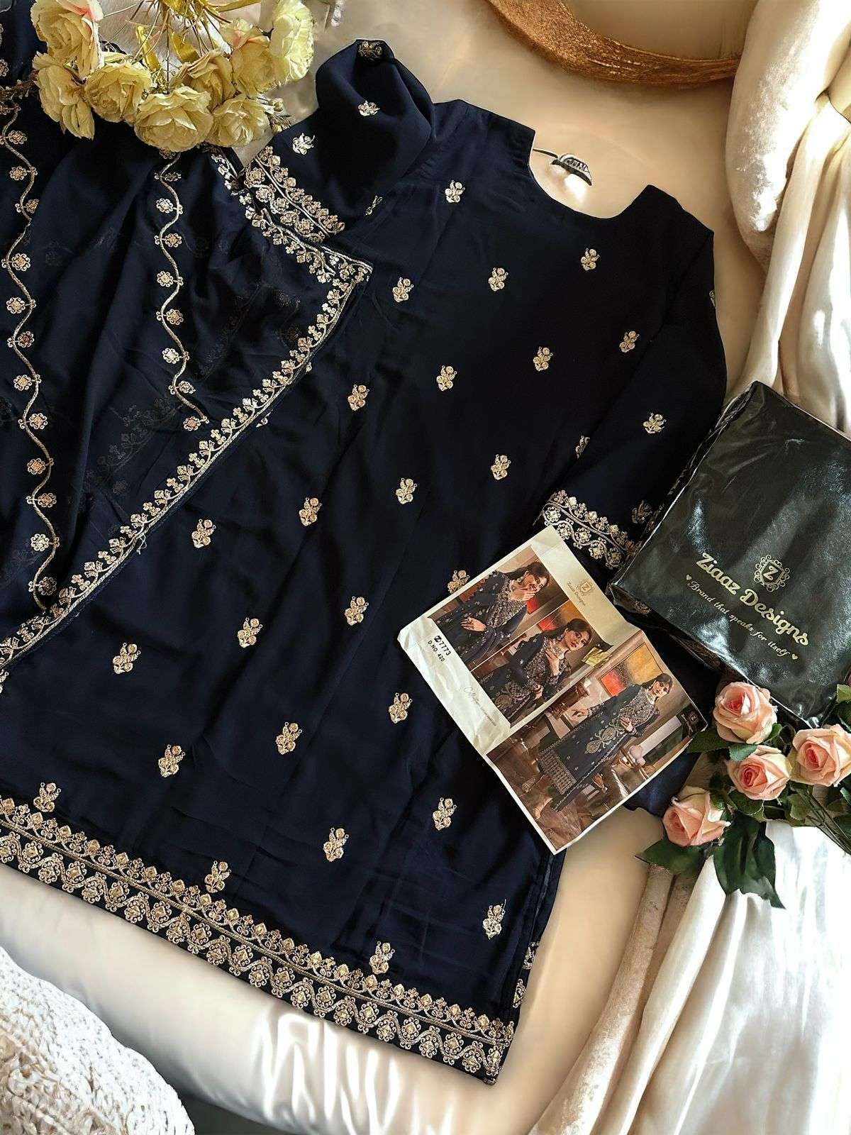 ZIAAZ DESIGNS CODE 420 GEORGETTE HEAVY EMBROIDERED SUIT